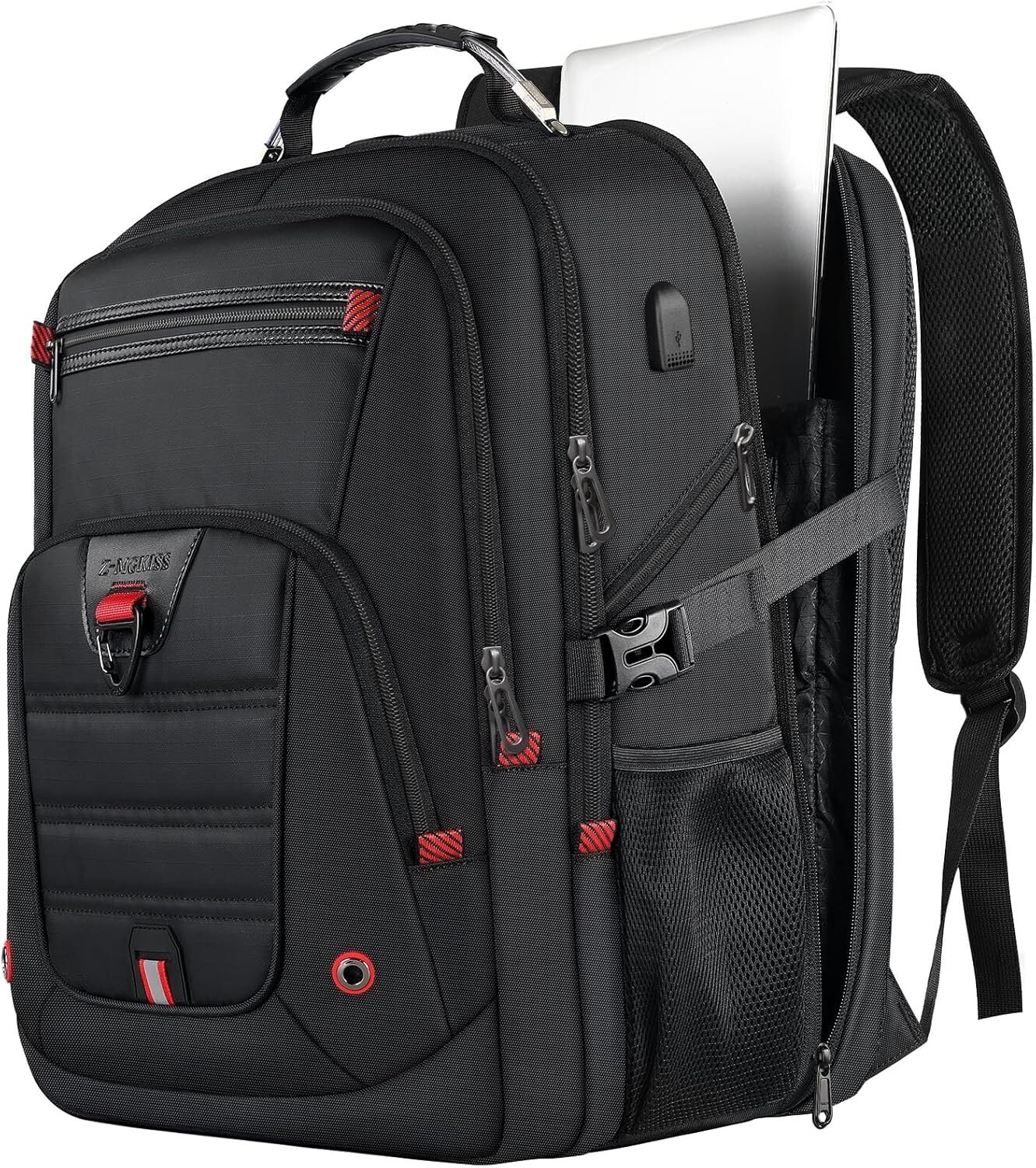 Ergonomic USB Charging Travel Backpack: Fits Most 18.4” Laptops, 60L Capacity
