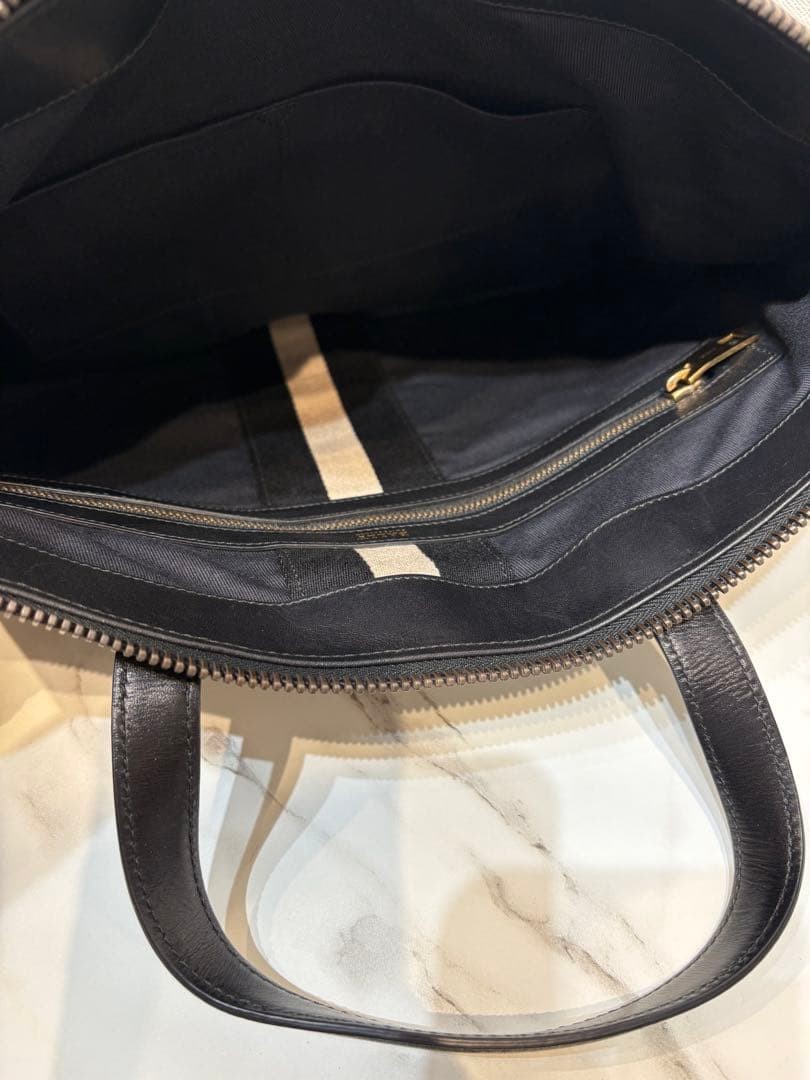 Bally Trainspotting 2Way Briefcase Leather Black Shoulder Bag Used From Japan
