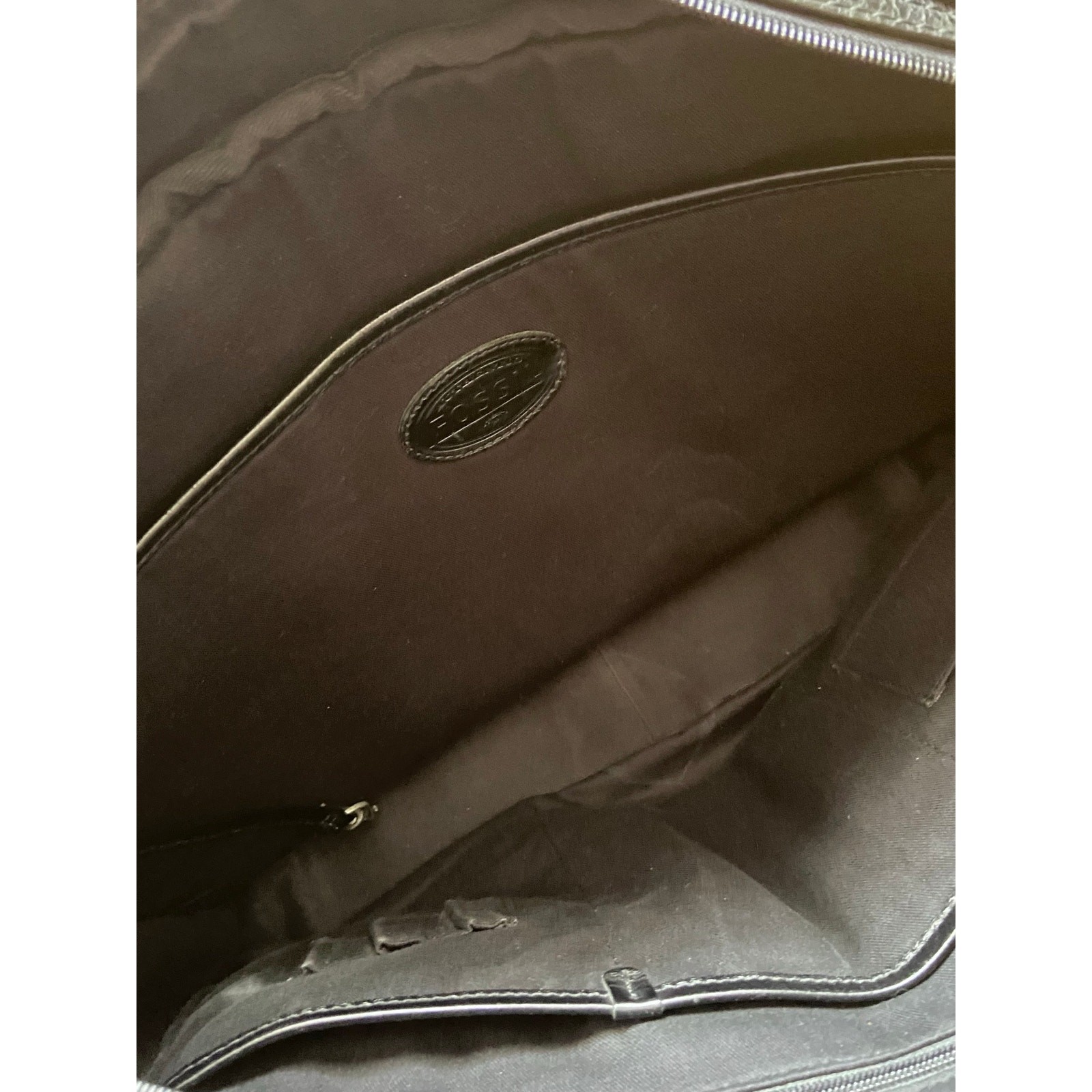 FOSSIL Black Leather Padded Mens Attache