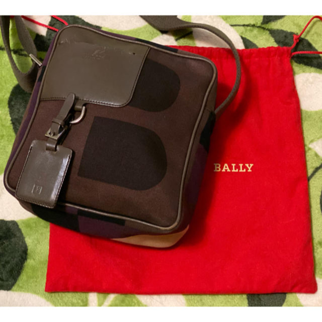 BALLY shoulder bag handbag crossbody brown With dustbag 22×20×8.5cm