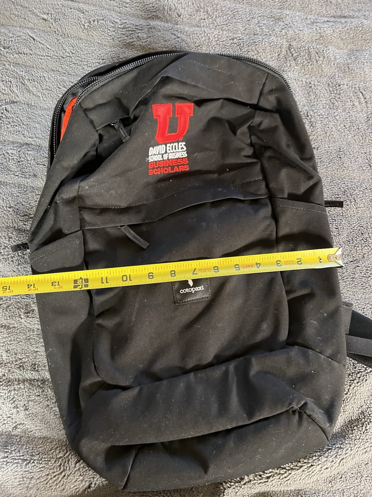 Cotopaxi Black Canvas Multi Pocket Organizer School Travel Hike Camp Backpack