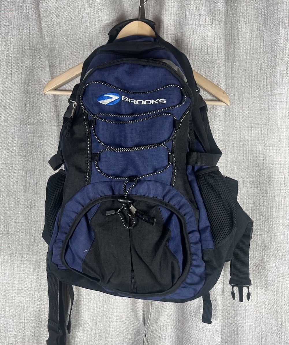 BROOKS Canvas Backpack Blue Black Bag Cycle Commute School Travel Run Hiking