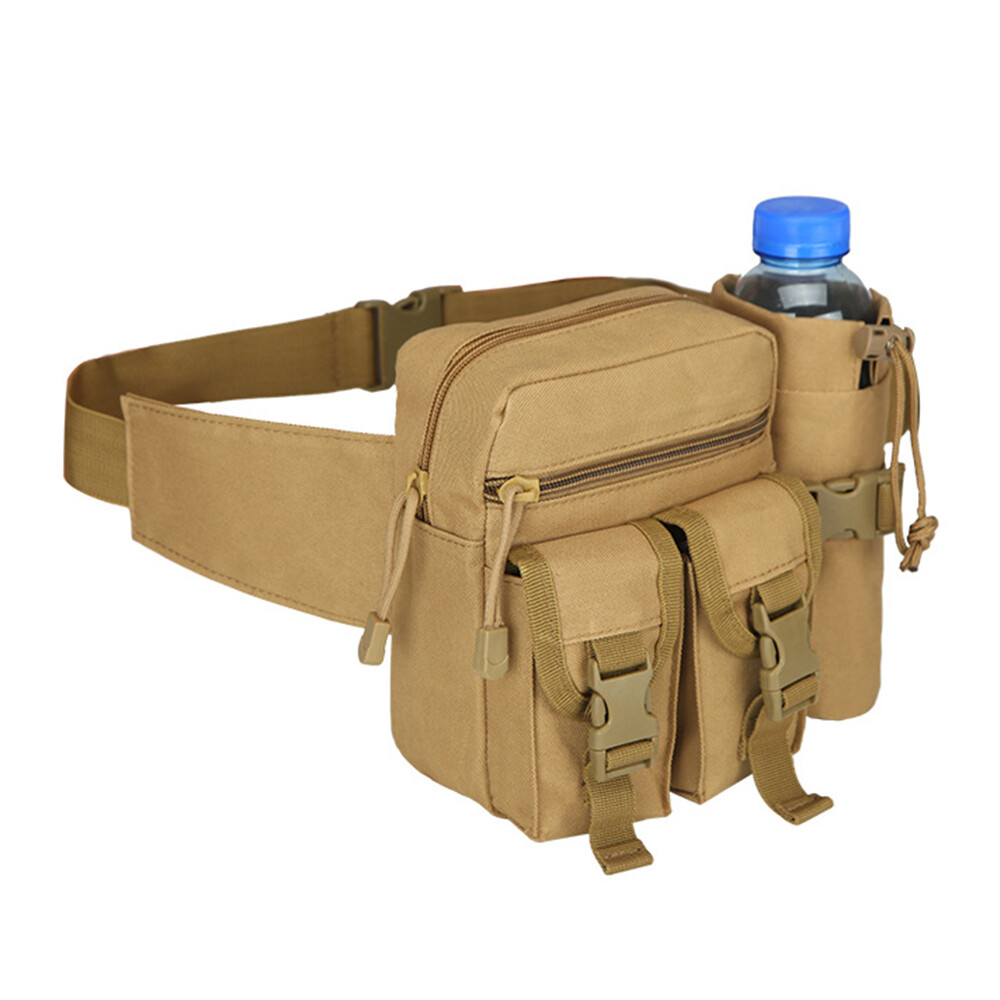 Tactical Waist Bag With Detachable Water Bottle Holder Pocket Bag Travel Bag