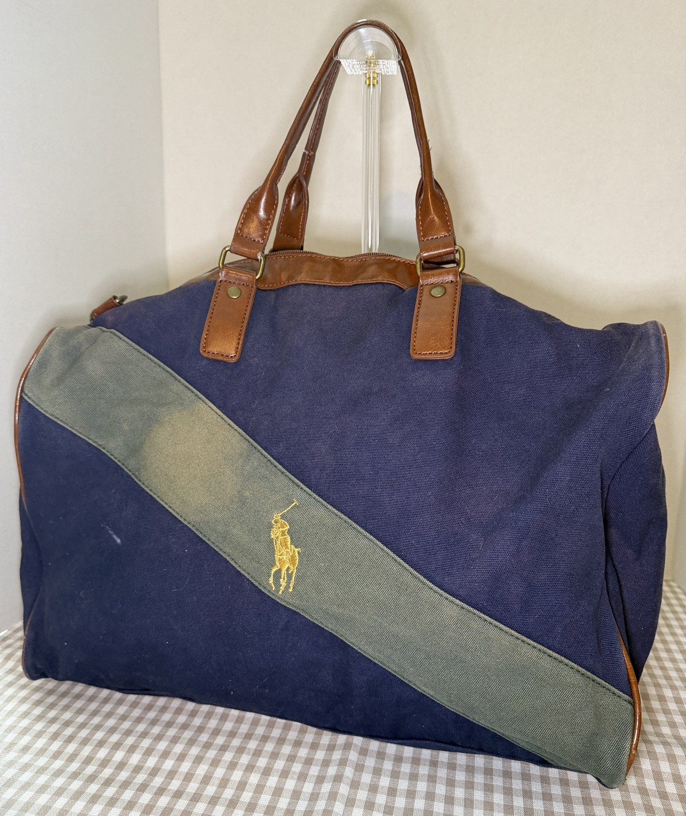 Polo Ralph Lauren Vintage Duffel Carry-On Bag, Blue/Green/Brown
