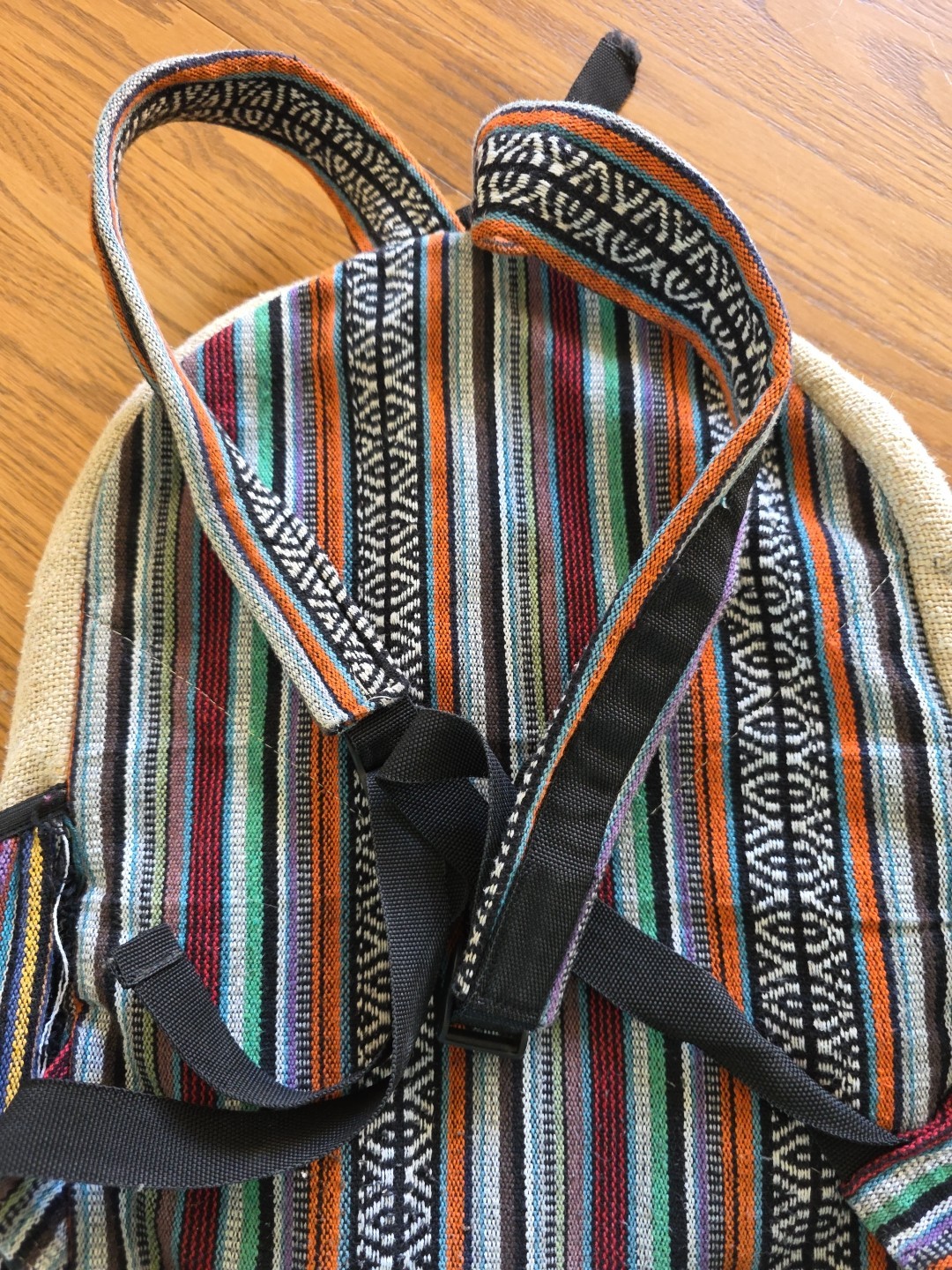 Himalaya Hemp Backpack Boho Festival Bag Made in Nepal Needs Repair