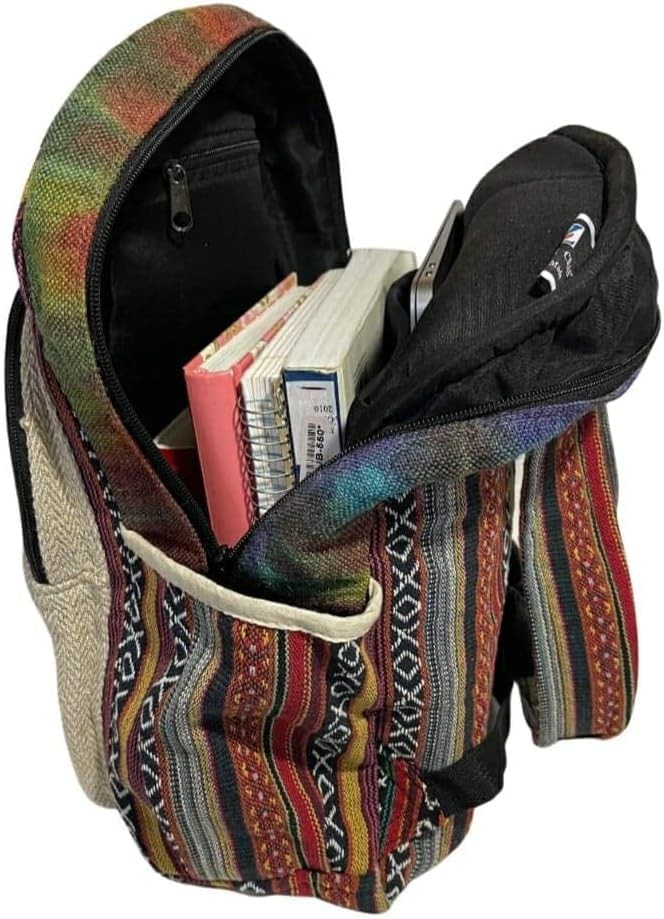 Zillion Craft strong back pack made from natural hemp. Hand made Bohemian sty…