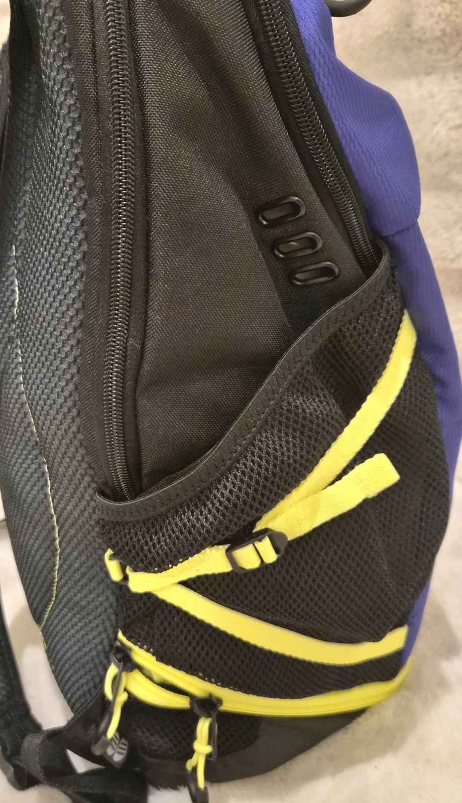 Adidas Backpack Blue Black Neon Yellow Laptop School Hiking Travel Daypack EUC