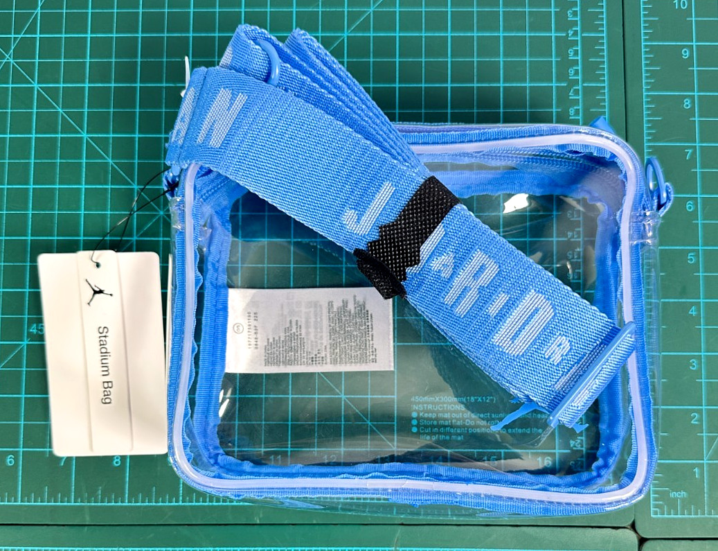Jordan Stadium Clear Crossbody Bag UNC University Blue Nike Jumpman Strap NWT
