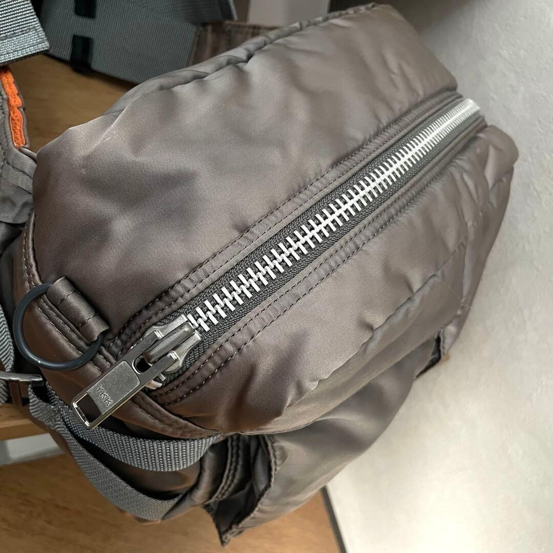 Porter Tanker Waist Bag Silver Gray 2Way Body Bag Nylon Made in Japan 27cm 18cm
