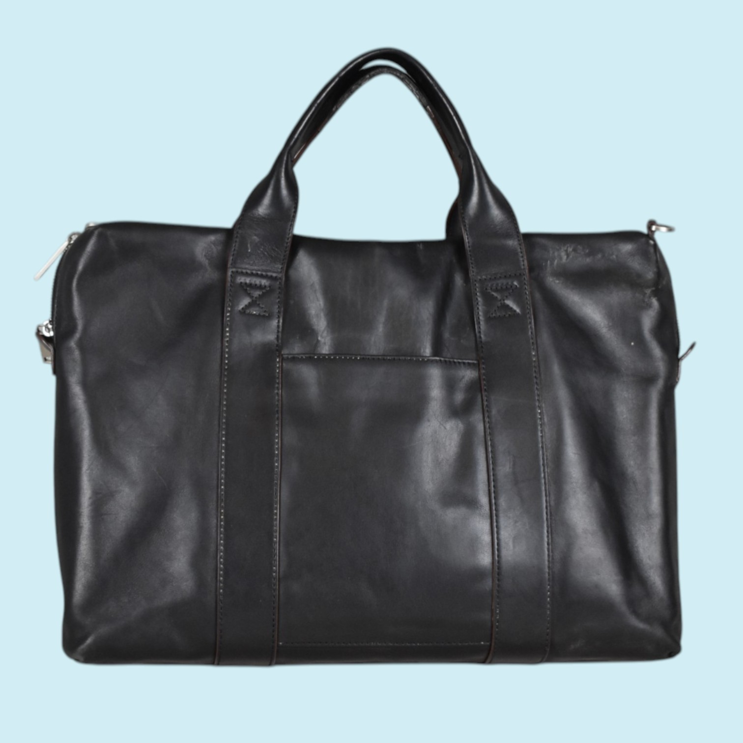 Jack Spade Warren Street Brown Leather Laptop Briefcase Top Handle Messenger Bag