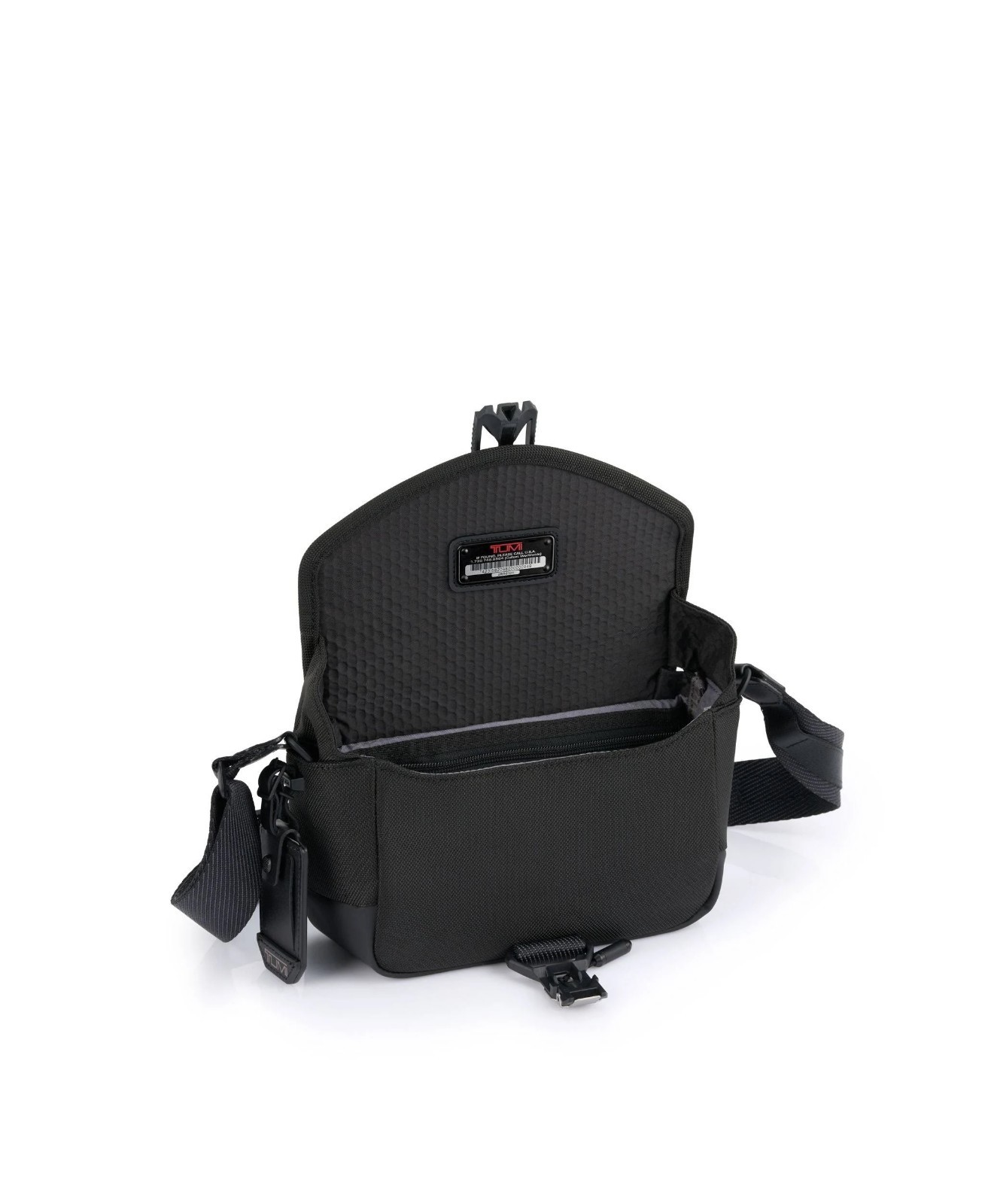 NEW TUMI Alpha Bravo Compass Flap Crossbody Bag Black Travel Messenger Should