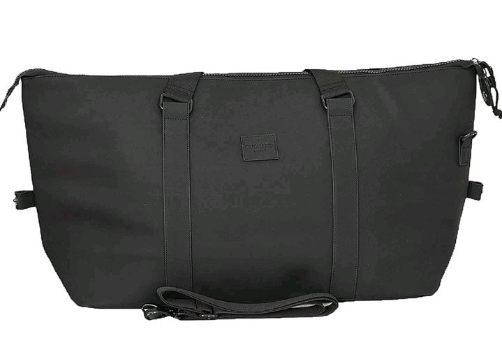 Duchamp London Black Rubberized Duffle Travel Bag W Strap and USB Port/Cable