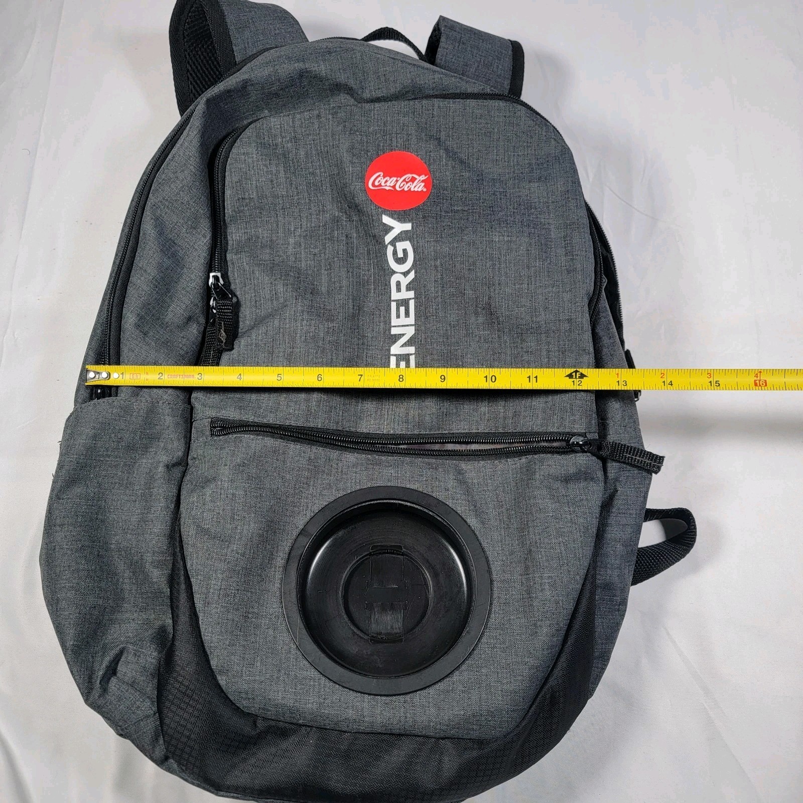 Coca Cola Energy Backpack Gray Leeds Bluetooth Speaker Holder Insulated Cool Bag