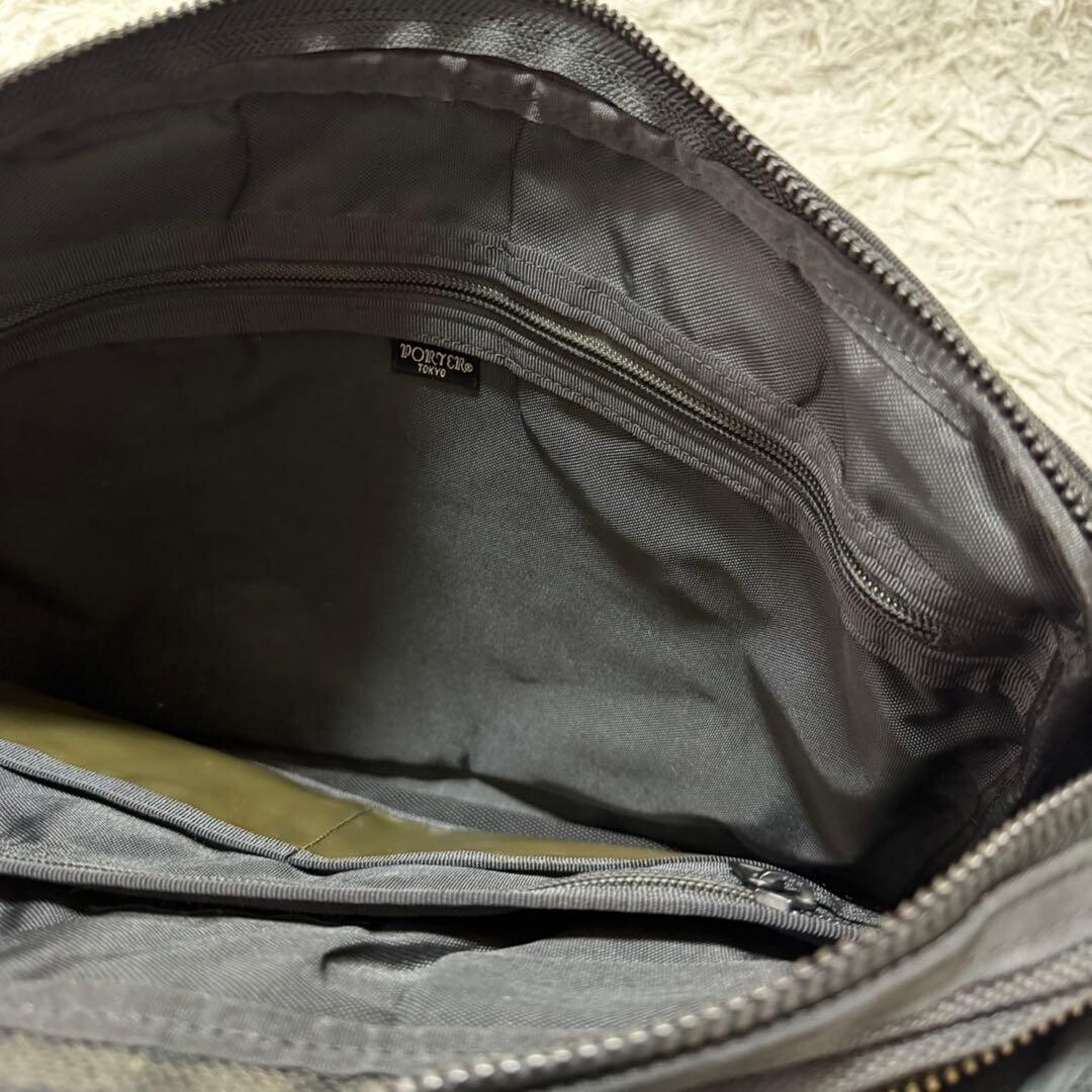 Porter Vintage Heat Black Business Bag 2Way Shoulder Zip Authentic Made in JAPAN