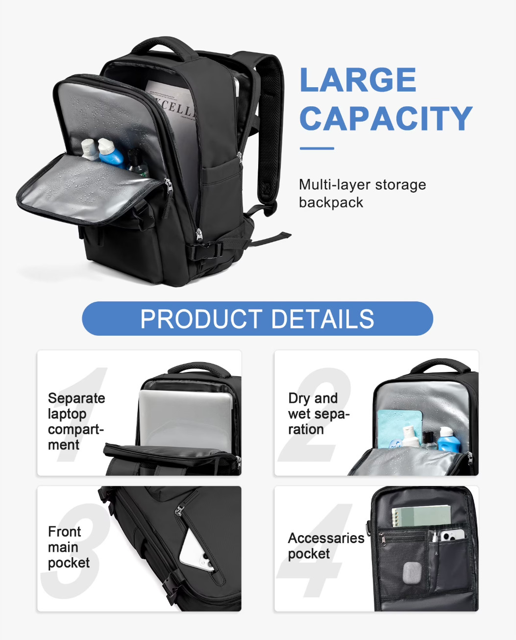 Backpack Carry On Backpack for Everydayon Airplane, Laptop Backpack