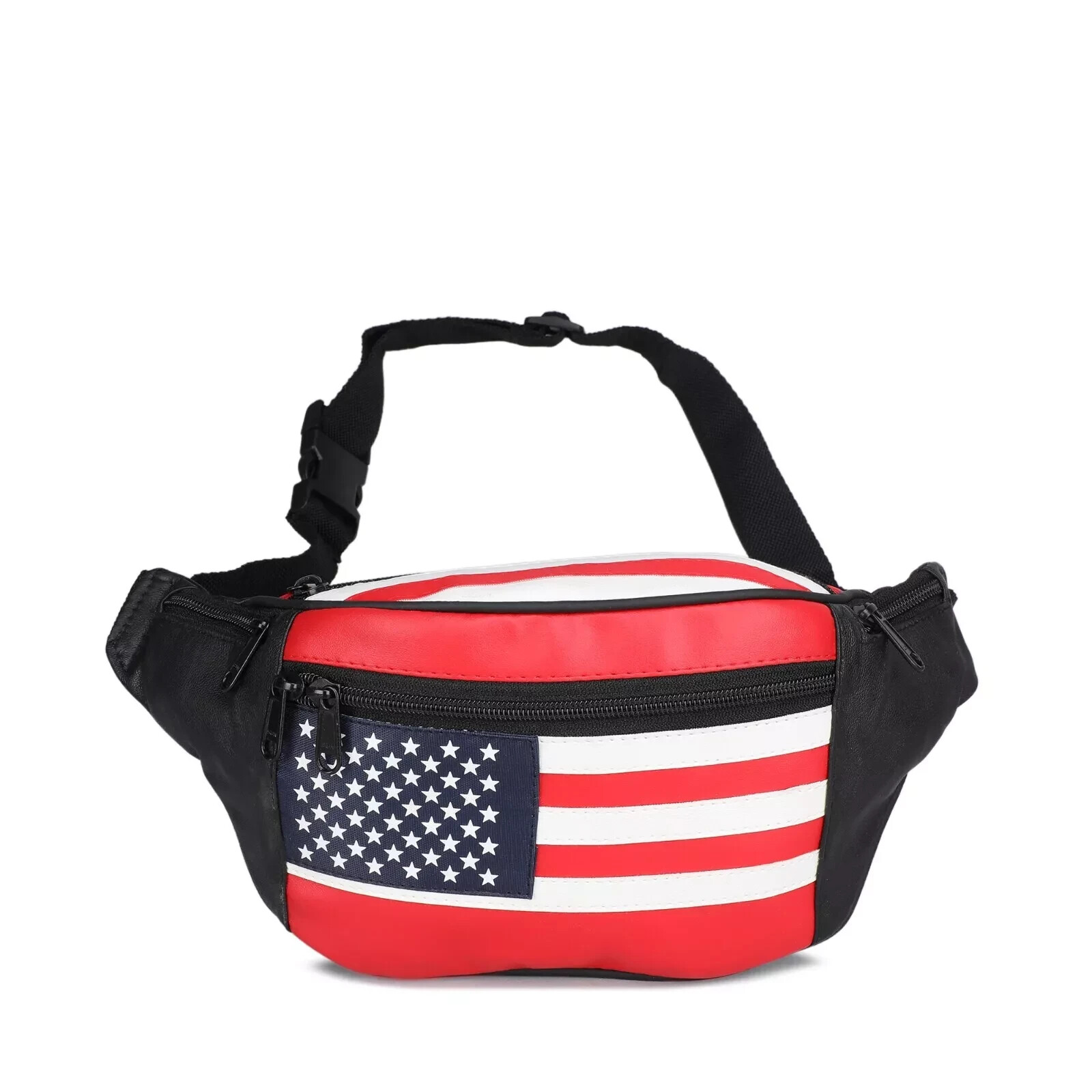 American Flag Fanny Pack Waist Wallet Genuine Leather New