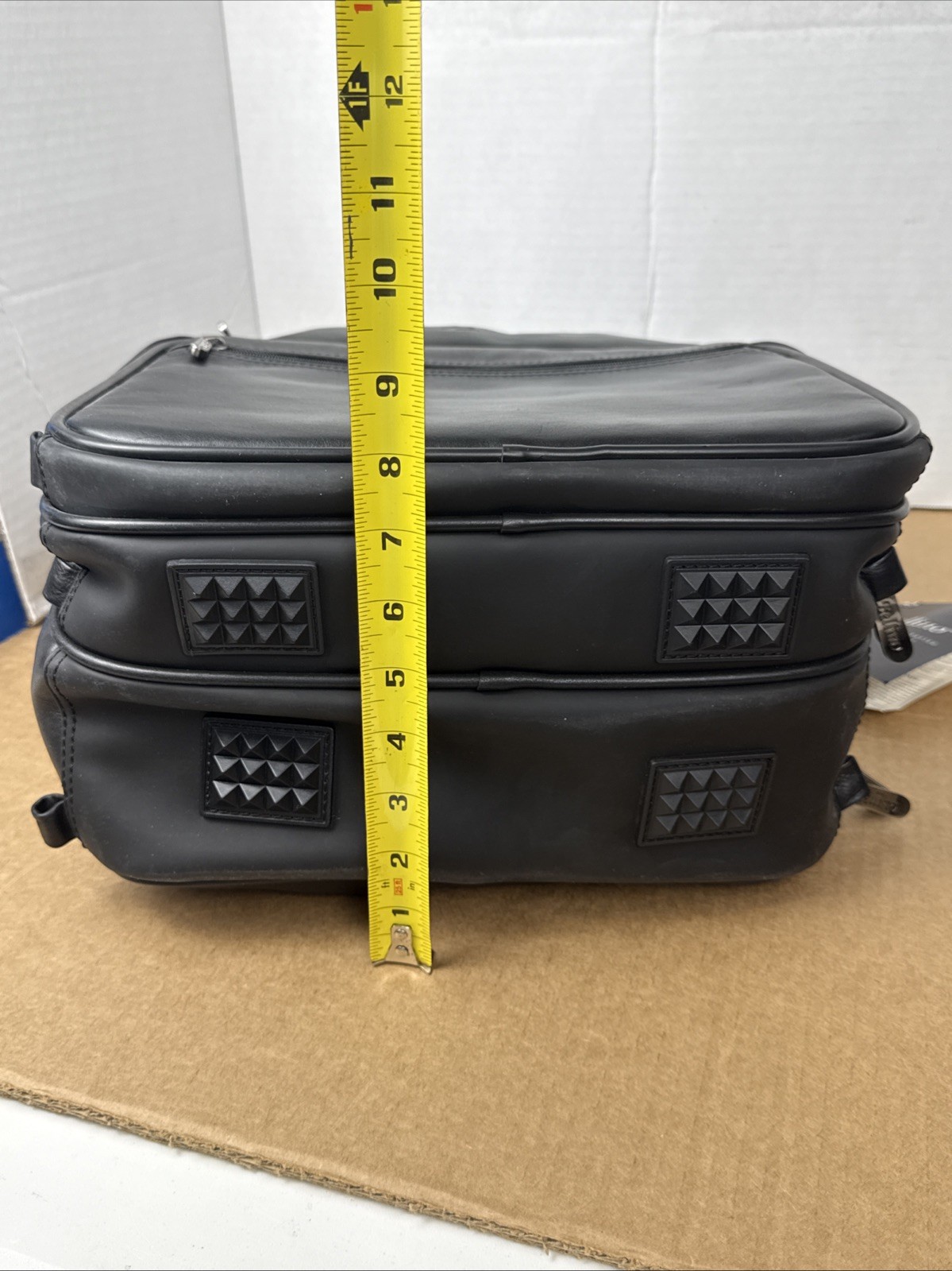 BELLINO Black Genuine Leather Backpack Laptop Travel Business Bag 17” x 13”