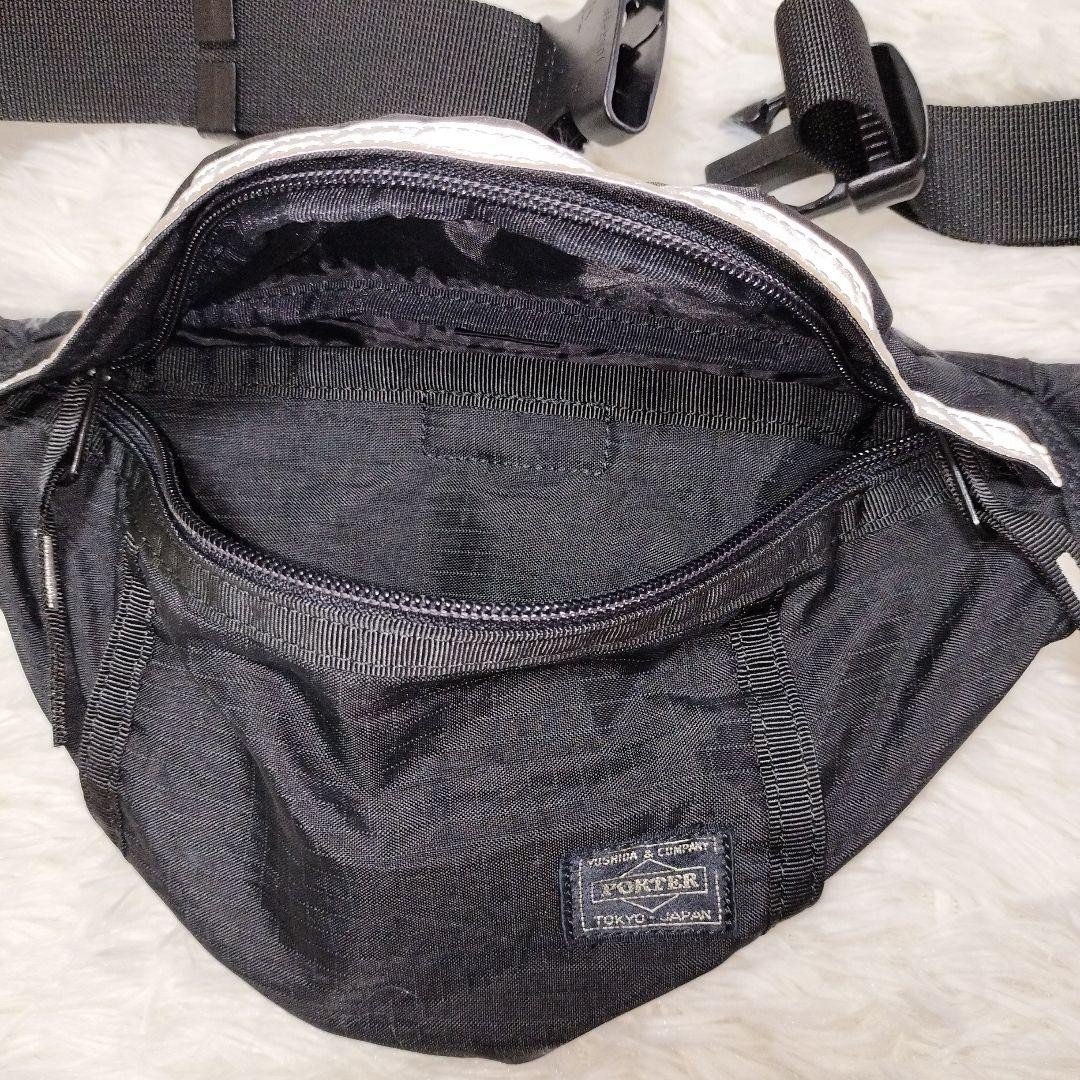Authentic Yoshida Porter Desert Waist Bag 16cm x 24cm Black Lightweight Durable