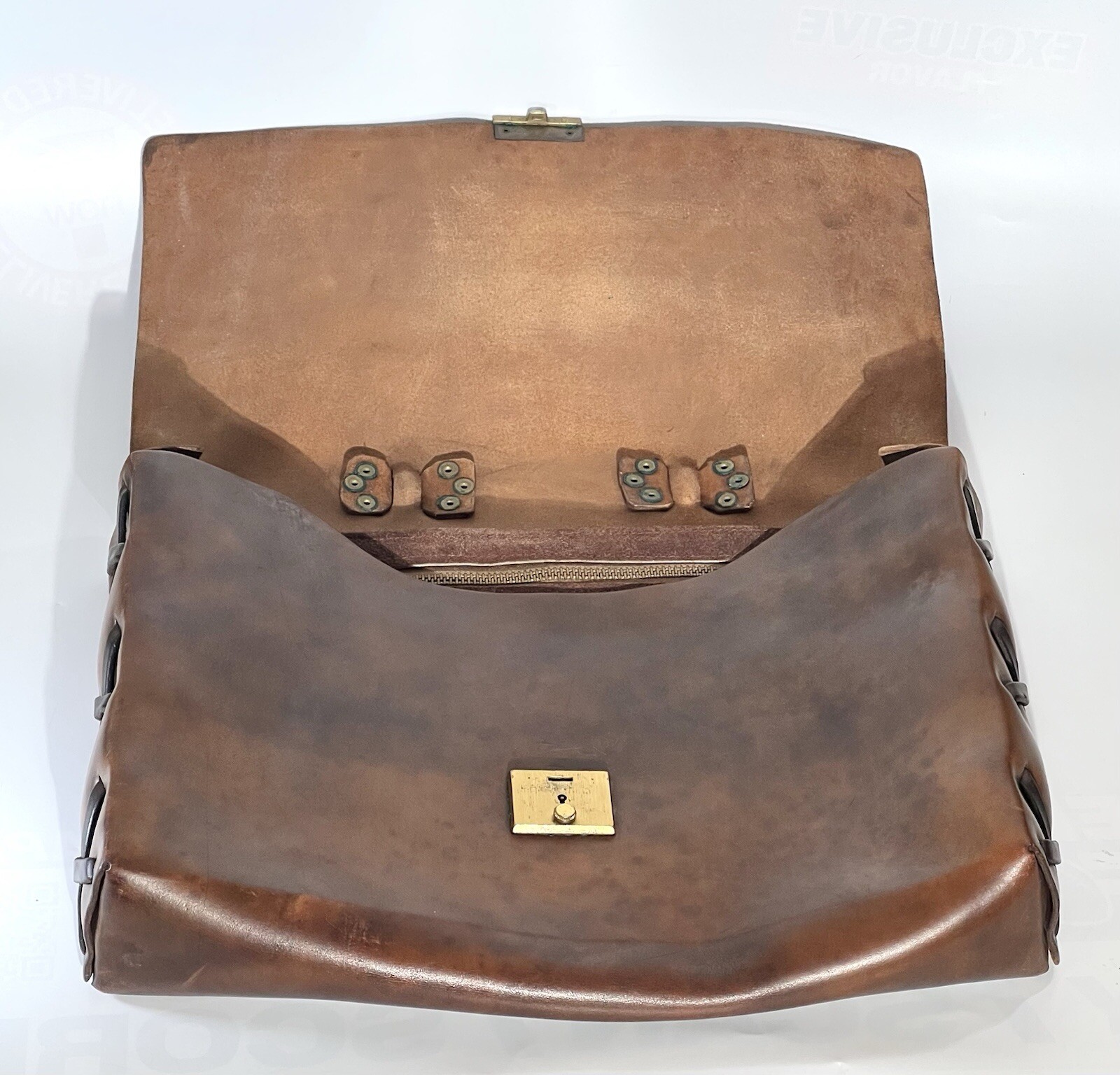 Vintage Leather Hand Crafted Personalized Briefcase Document Split Bag Brown 16″