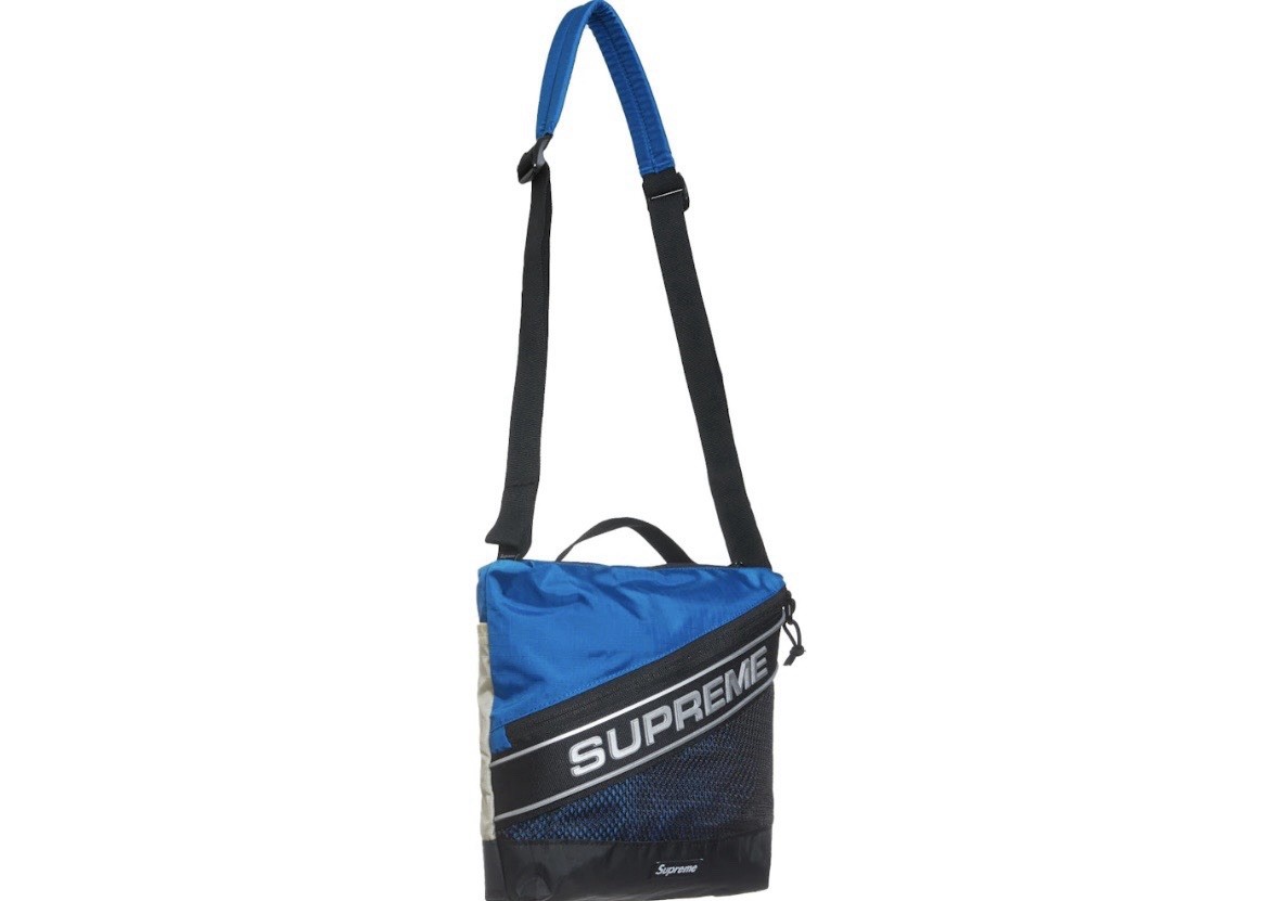 Supreme Blue Logo Shoulder Bag Crossbody Streetwear Bag Adjustable Strap
