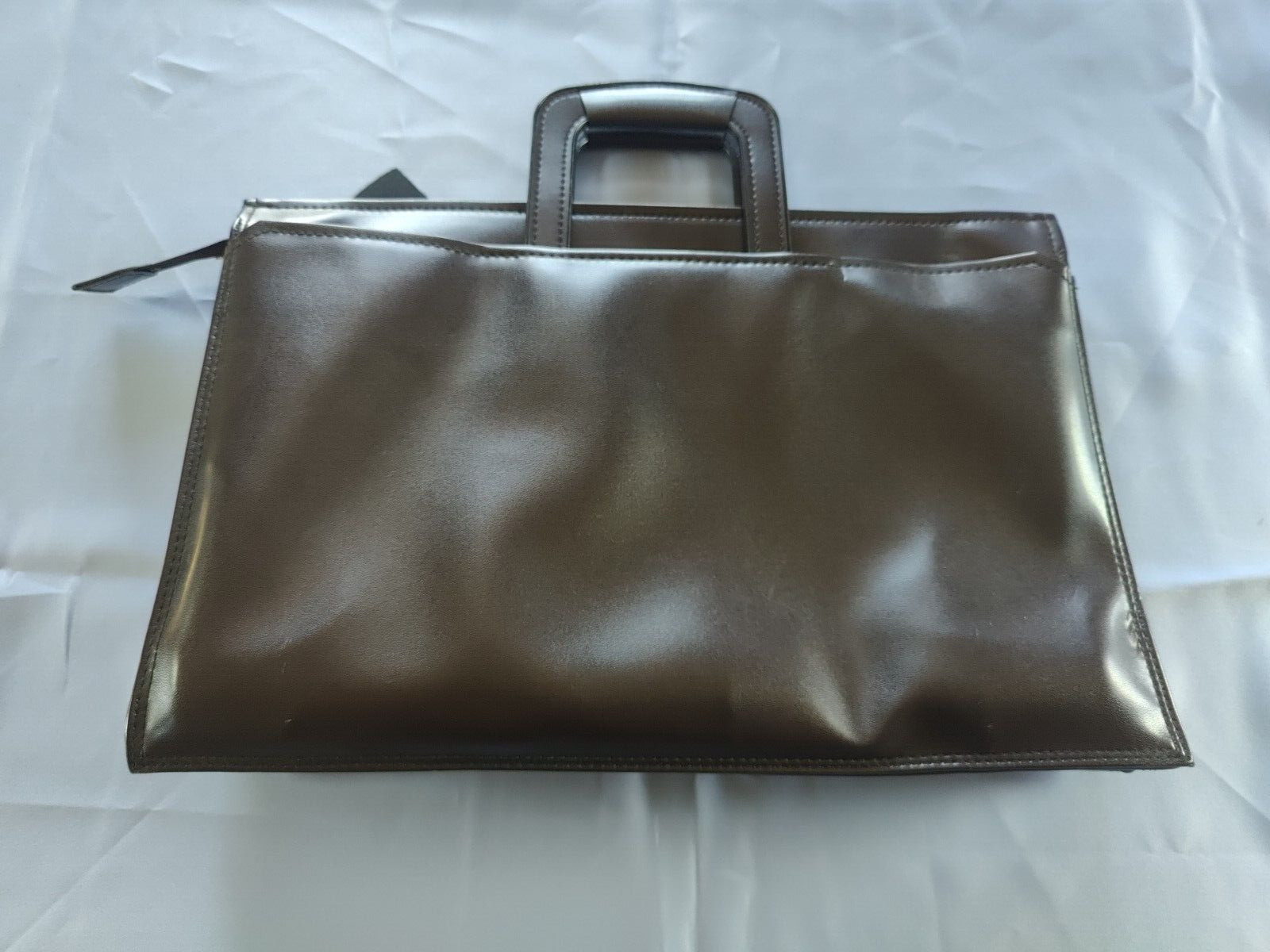 NEW Heritage Chocolate Brown Faux Leather Portfolio Briefcase 16” – No strap