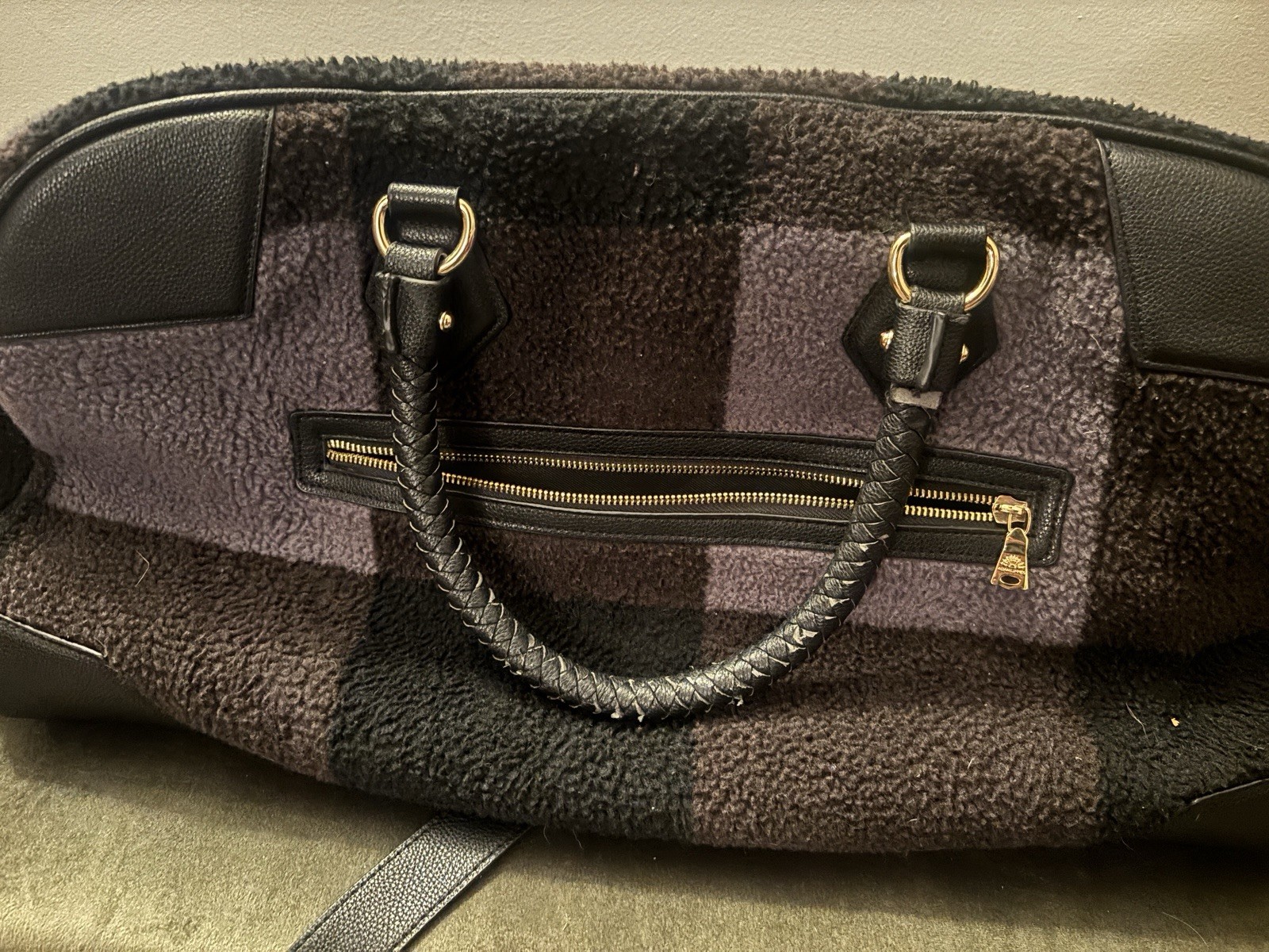 Adam Lippes for Target Weekend Bag 22x13x8 Checkered Black and Gray