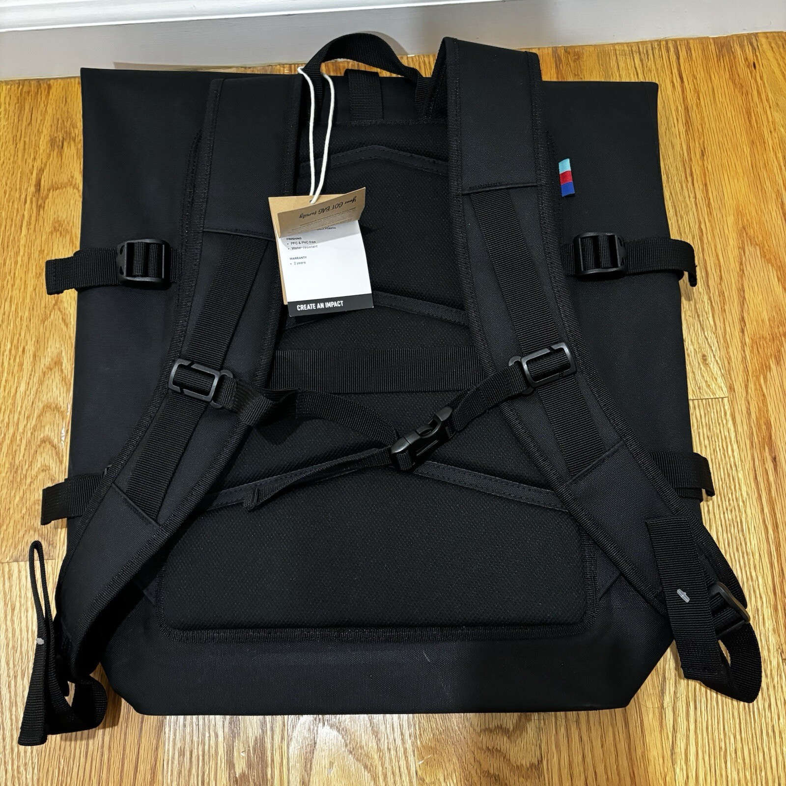 NEW Got Bag Black Eco Friendly Rolltop Water Resistant w 15″ Laptop Compartment