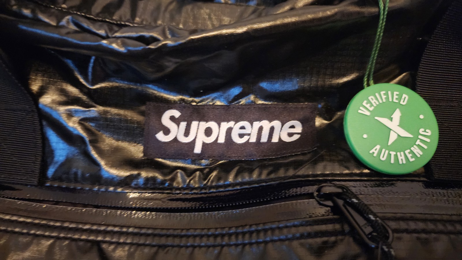 SUPREME DUFFLE BAG BLACK FW17 REFLECTIVE LOGO CORDURA FABRIC BRAND NEW