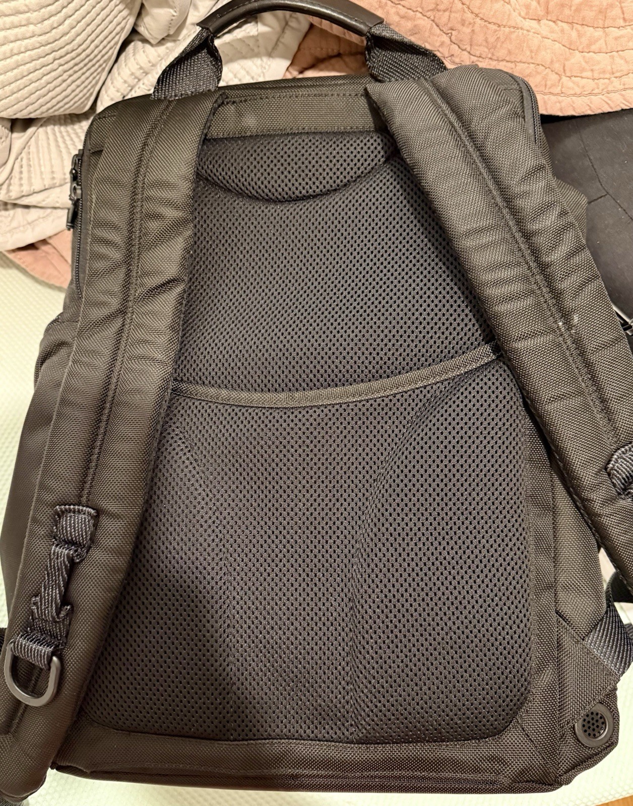 TUMI Alpha Black Backpack Medium Zip/Buckle Pockets Hot Stamped STEPH