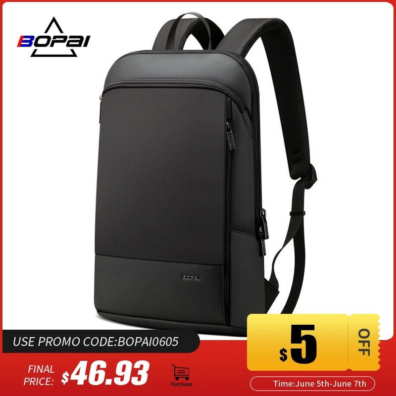 BOPAI mince sac à dos pour ordinateur portable hommes 15.6 pouces bureau