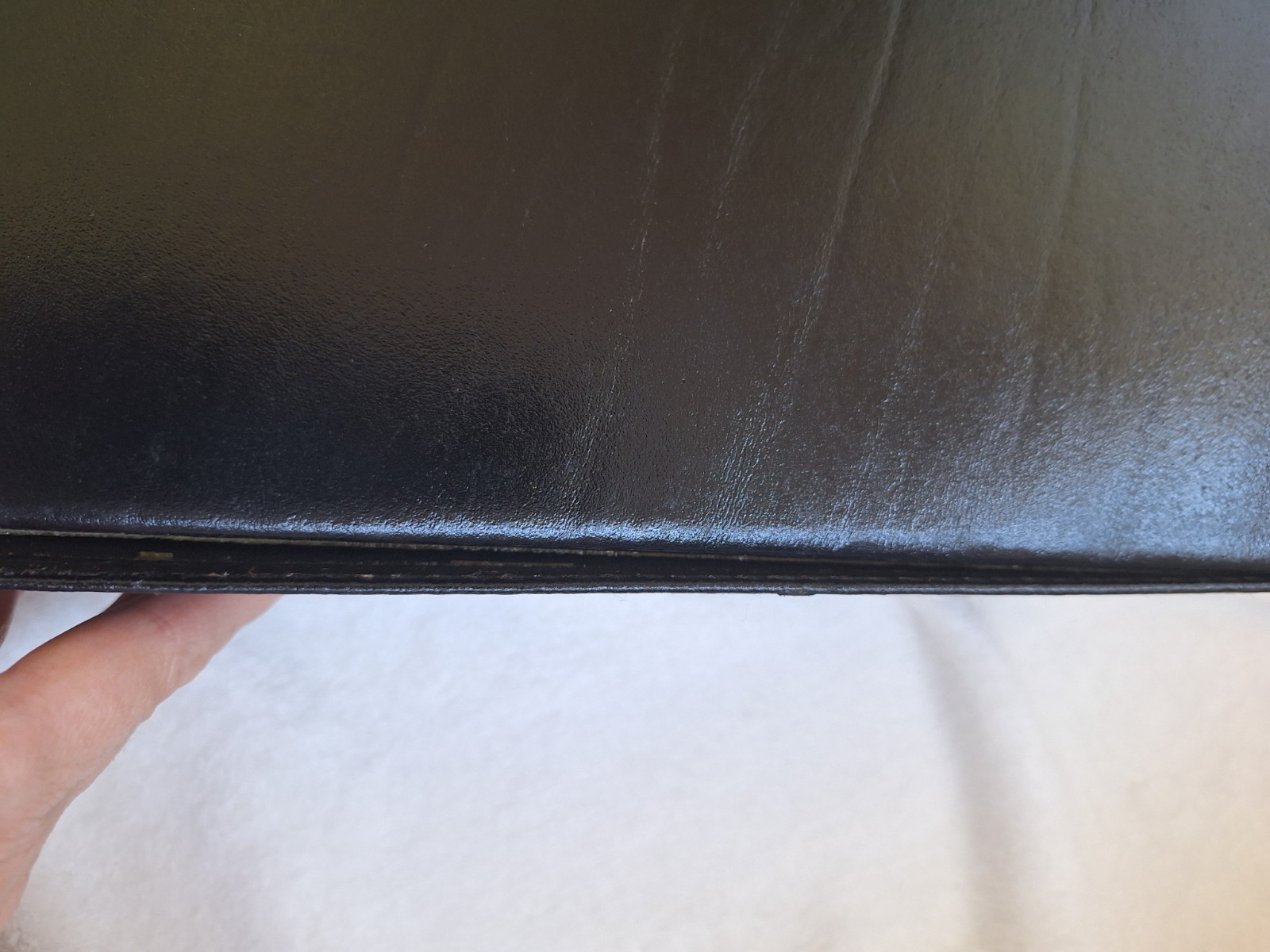 NWT Vintage SONALIN Genuine Leather Attaché Case 18x13x4.5″ 1990s NOS