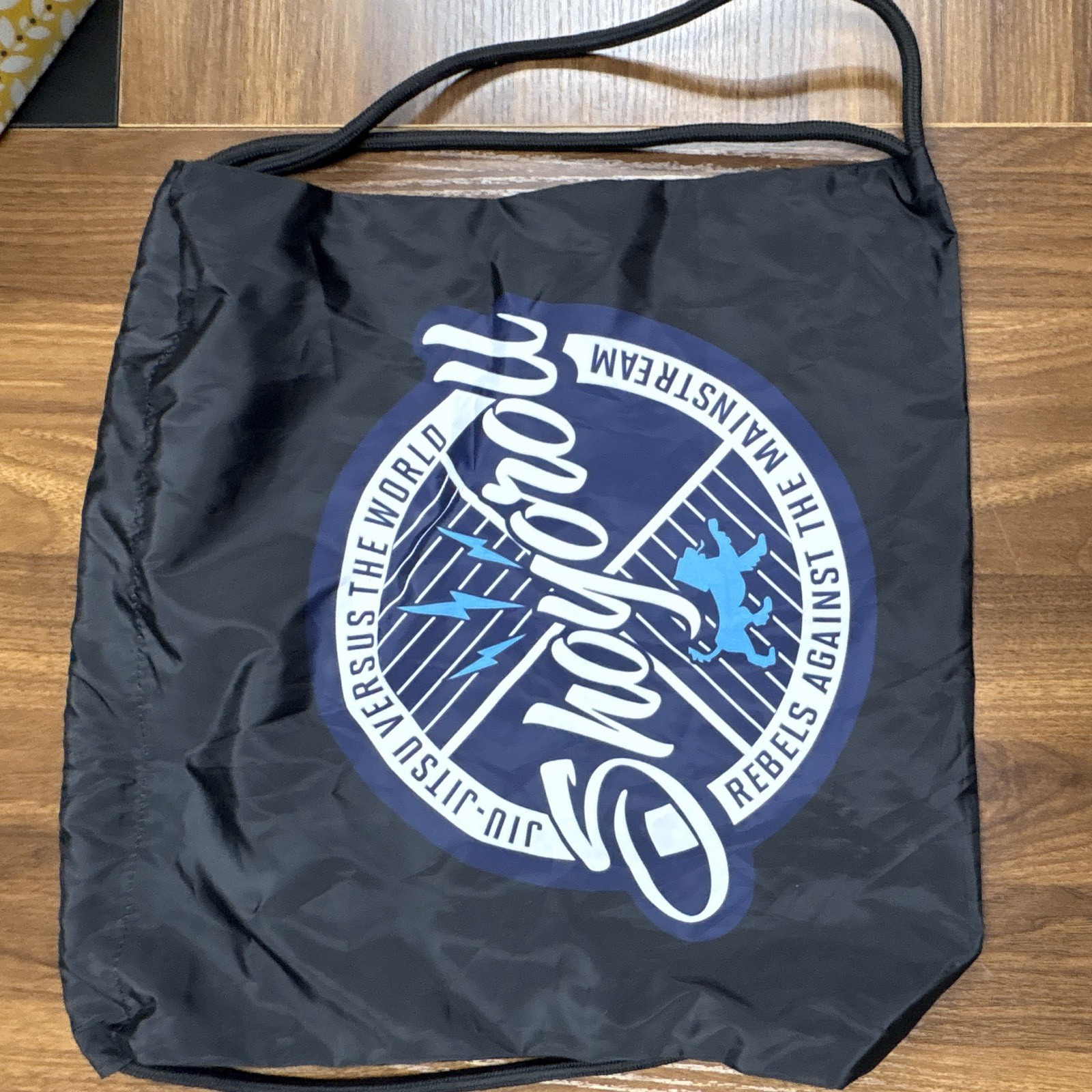 Shoyoroll Lightweight Large Drawstring Bag Unisex Graphic Print Black/Blue/White