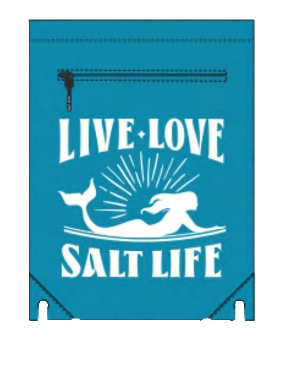 New Salt Life Drawstring Backpack String Bag Sackpack Cinch with Zipper Gym Shop