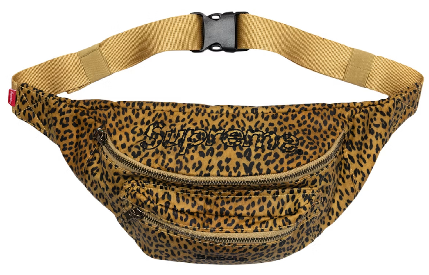 SS20 SUPREME BARBOUR WAXED COTTON WAIST BAG LEOPARD PRINT