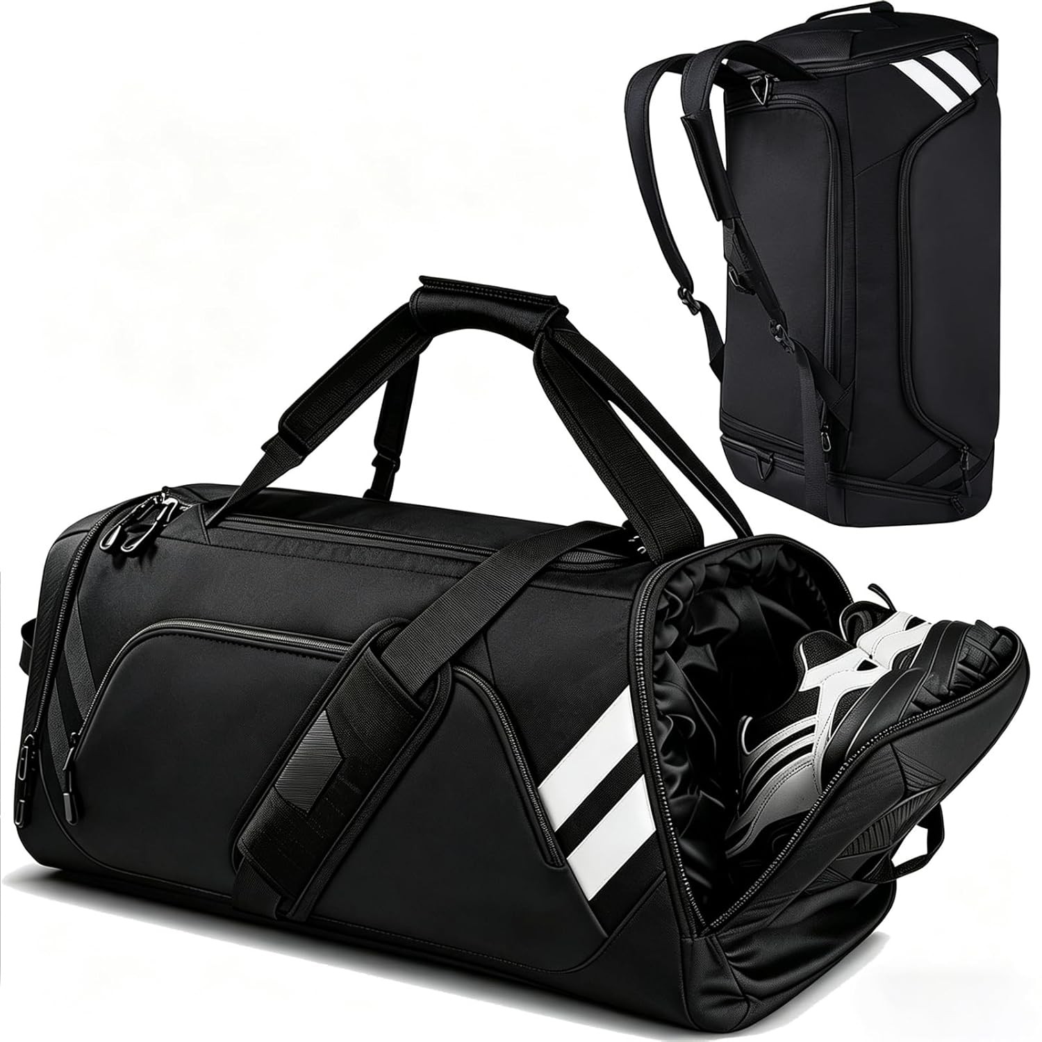 Men’s 58L Large Oversized Gym Duffel Bag with Shoe Compartment, Sports Duffle