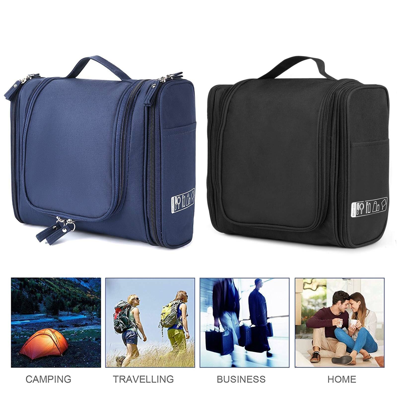 Men Women Lightweight Durable Large Travel Toiletry Holder Hand-Up Zip Wash Bag