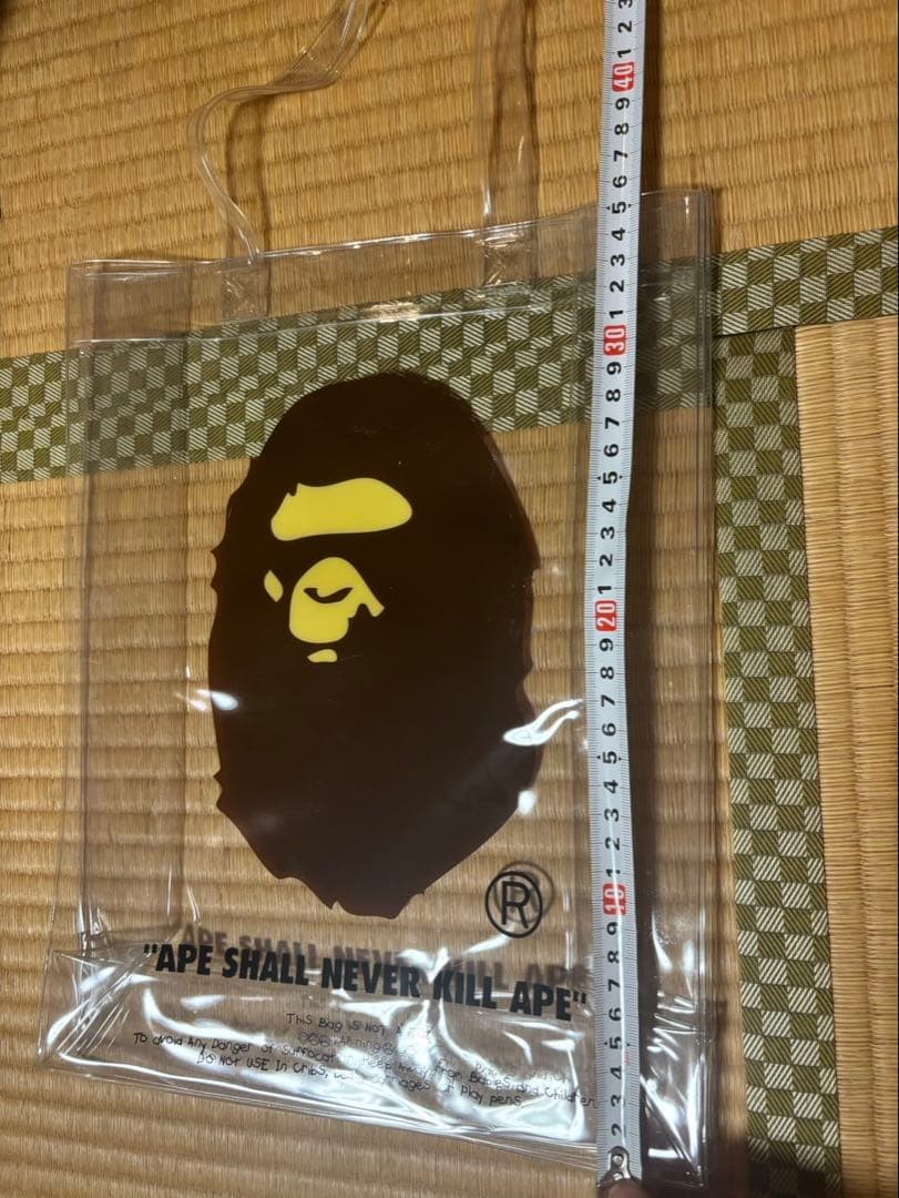 BAPE A BATHING APE Clear Vinyl Tote Bag Transparent Logo Print ■ Description