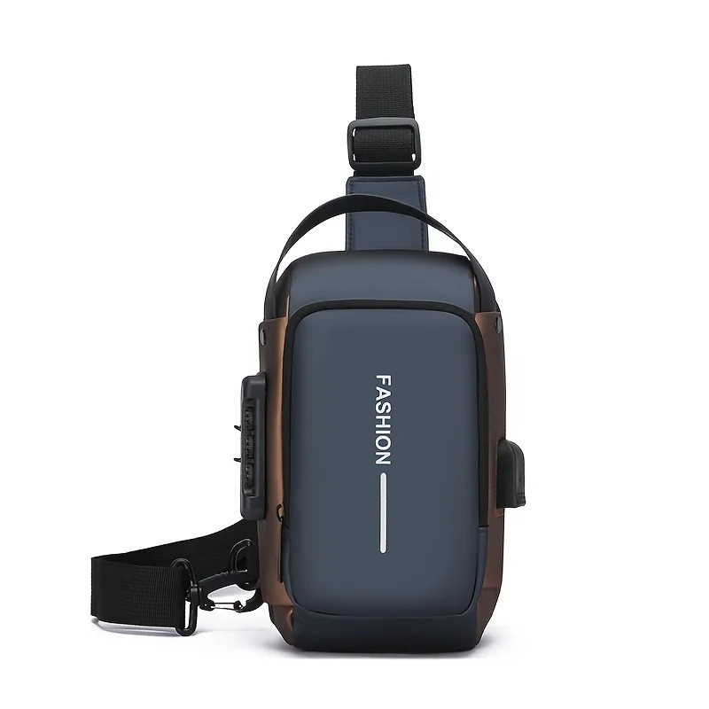 Oxford Men’s Chest Bag Crossbody Sling Pack with Zipper Phone Pocket