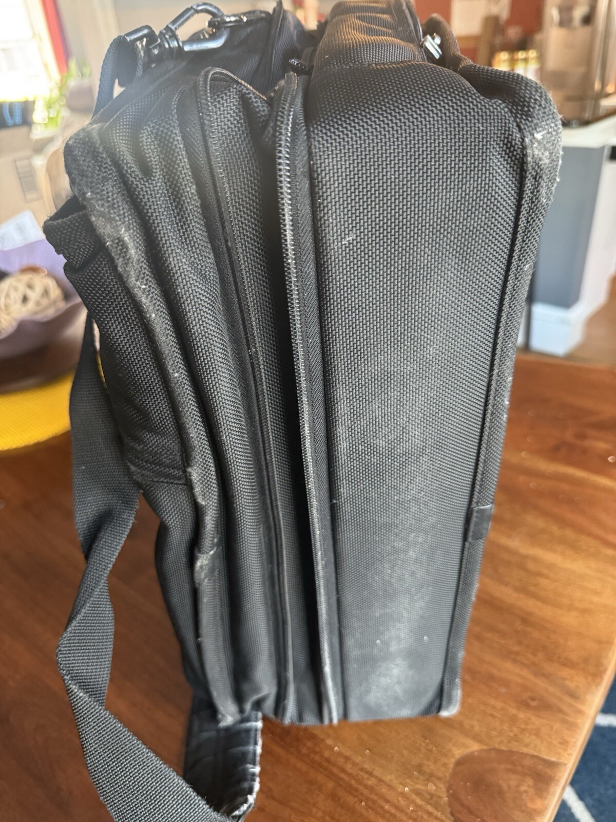 TUMI Alpha Black Ballistic expandable Laptop Business Briefcase 26041D4 EUC $595