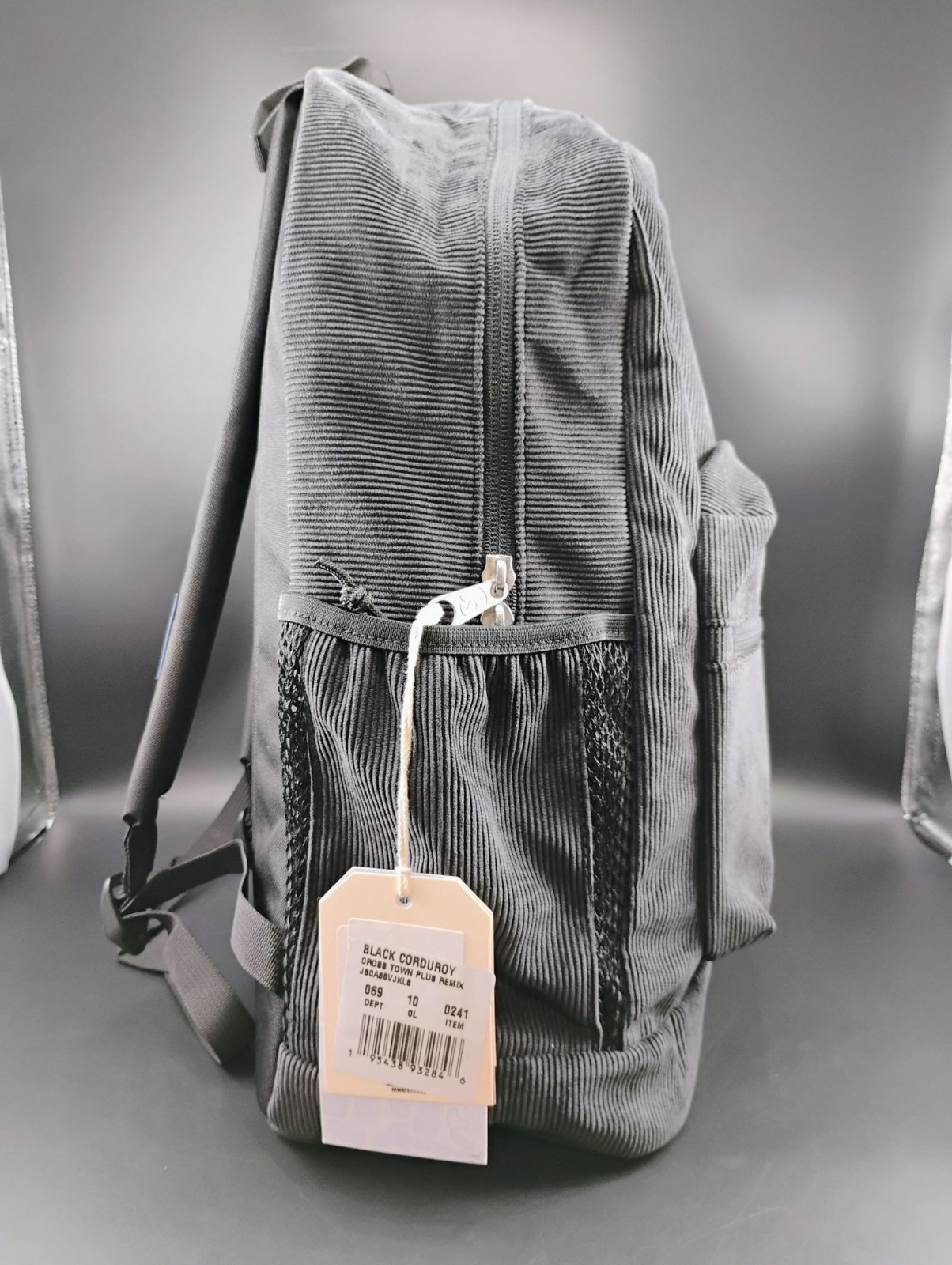 Jansport Black Corduroy Backpack Durable Design Adjustable Straps