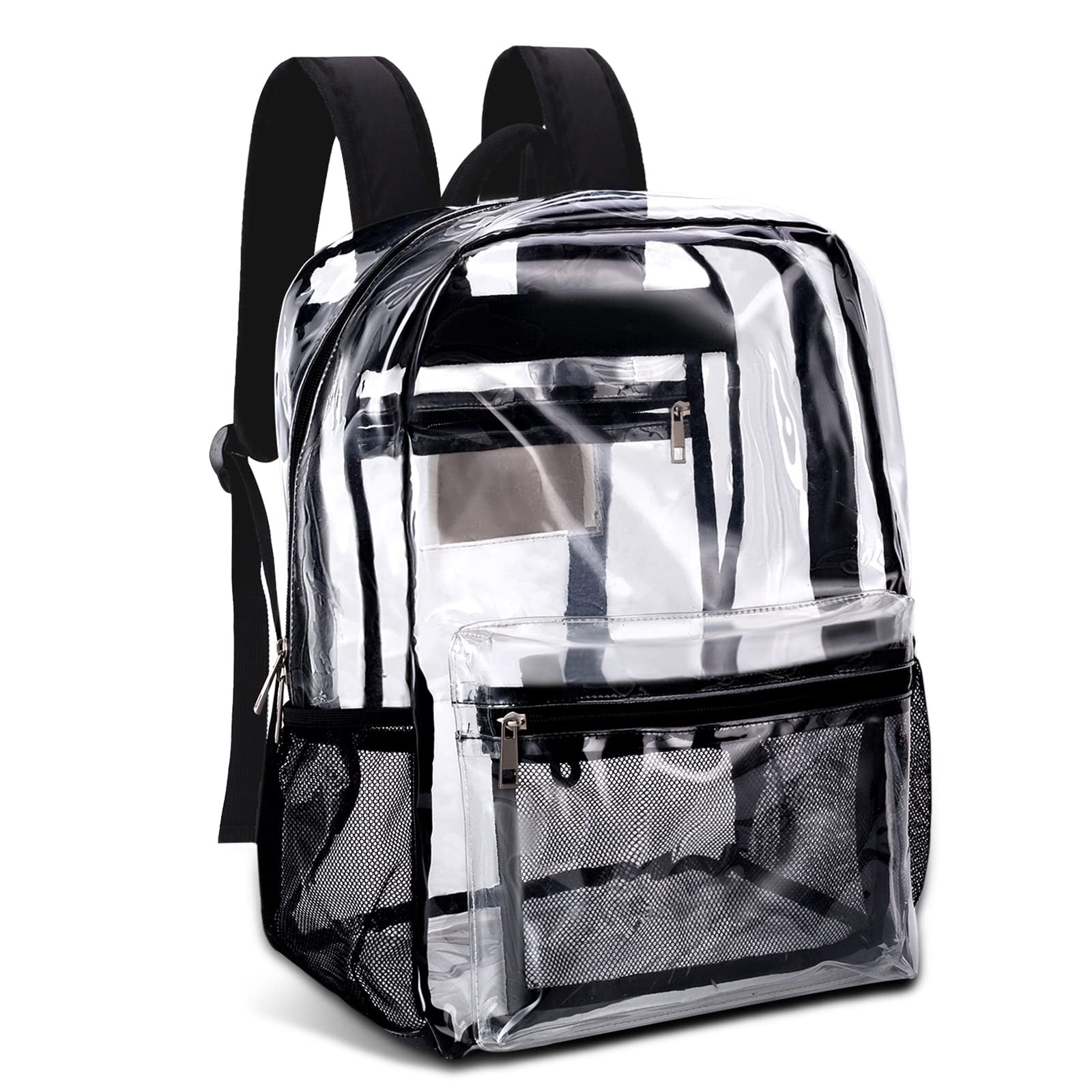 KekeIntl Clear Backpack Heavy Duty PVC Clear Backpack, 40lbsBlack