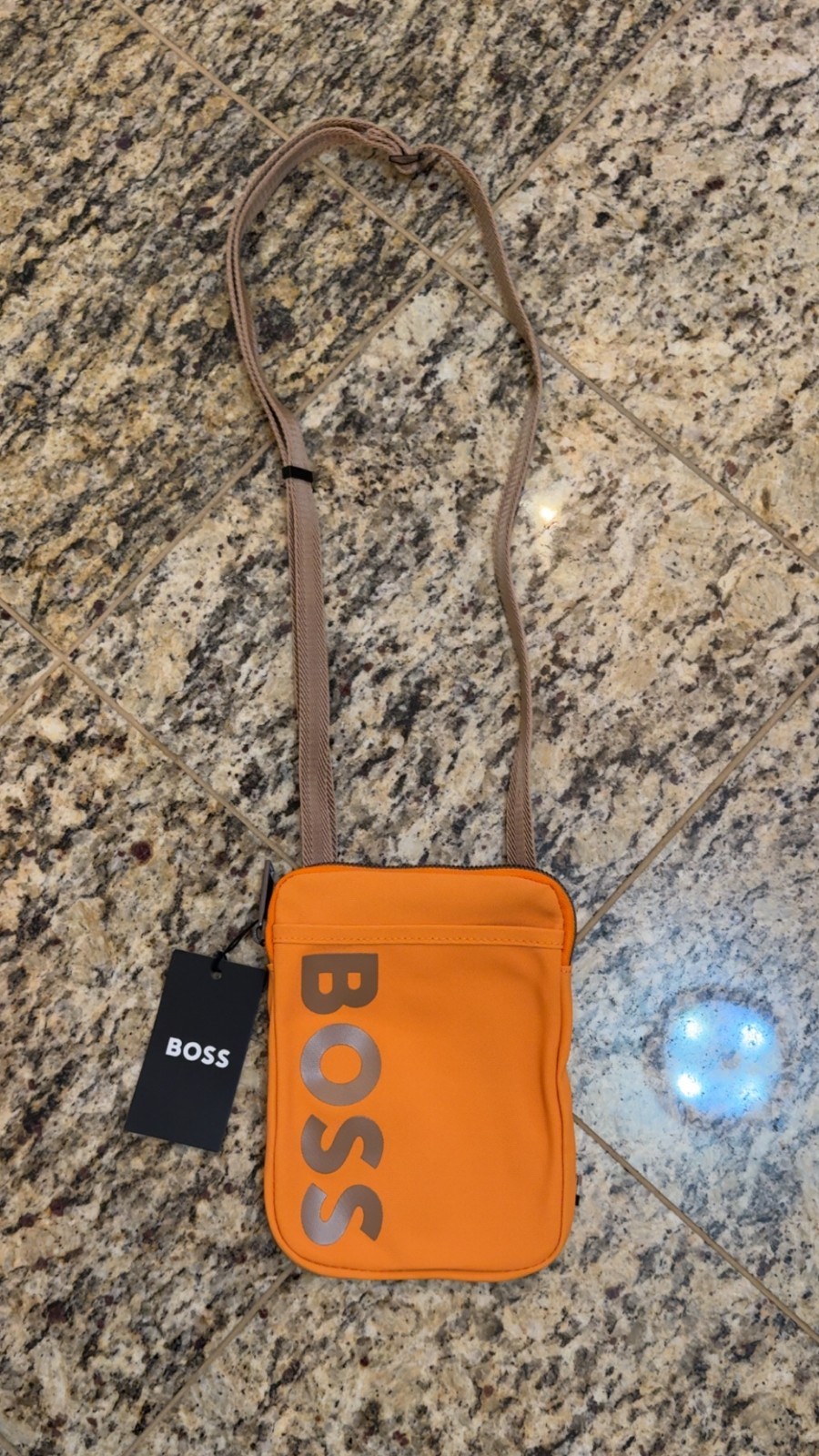 HUGO BOSS Catch Phone Pouch Shoulder Crossbody Bag Orange AUTHENTIC NEW