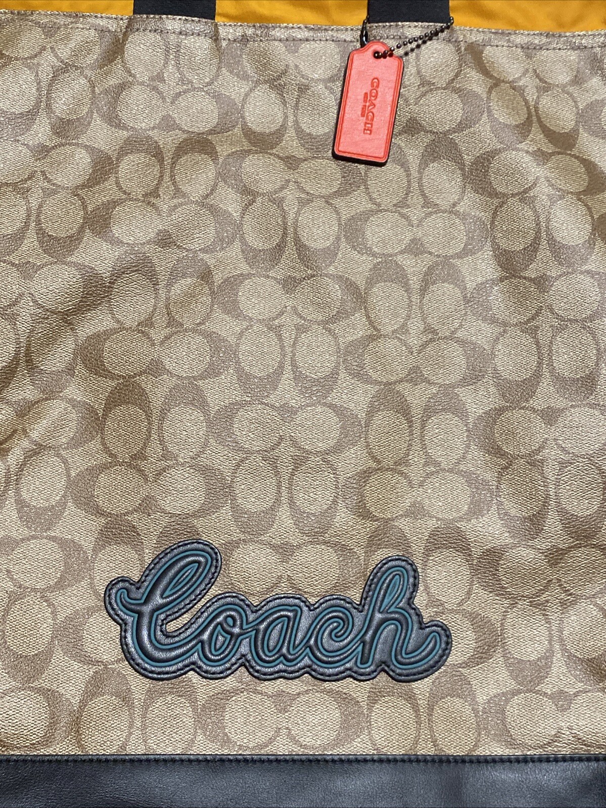 SS 1 COACH Backpack Tote 2way Leather x PVC Men s A4 Storage Business Bag