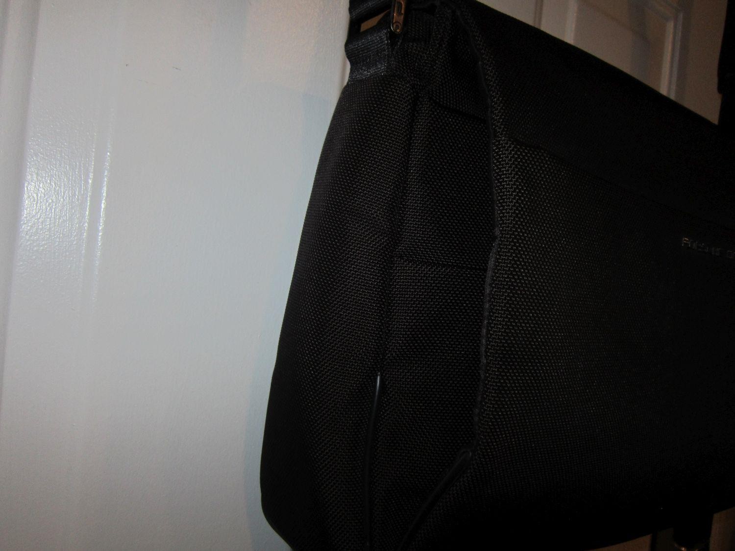 PORSCHE DESIGN Heavy Textured Canvas / Leather MESSENGER / LAPTOP BAG Black