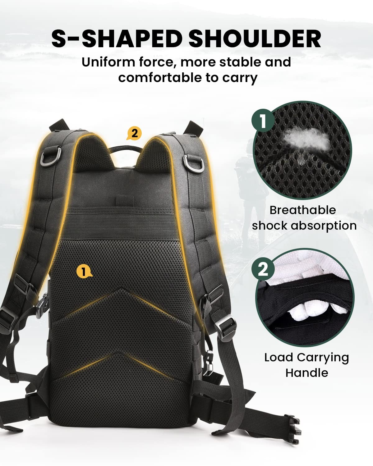 Multi-Purpose Military Tactical Backpack for Hiking, Everyday Use, Emergency …