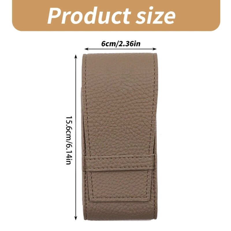 Travel Watch Case PU Leather Protective Pouch Soft Lining Bag for Business Trips