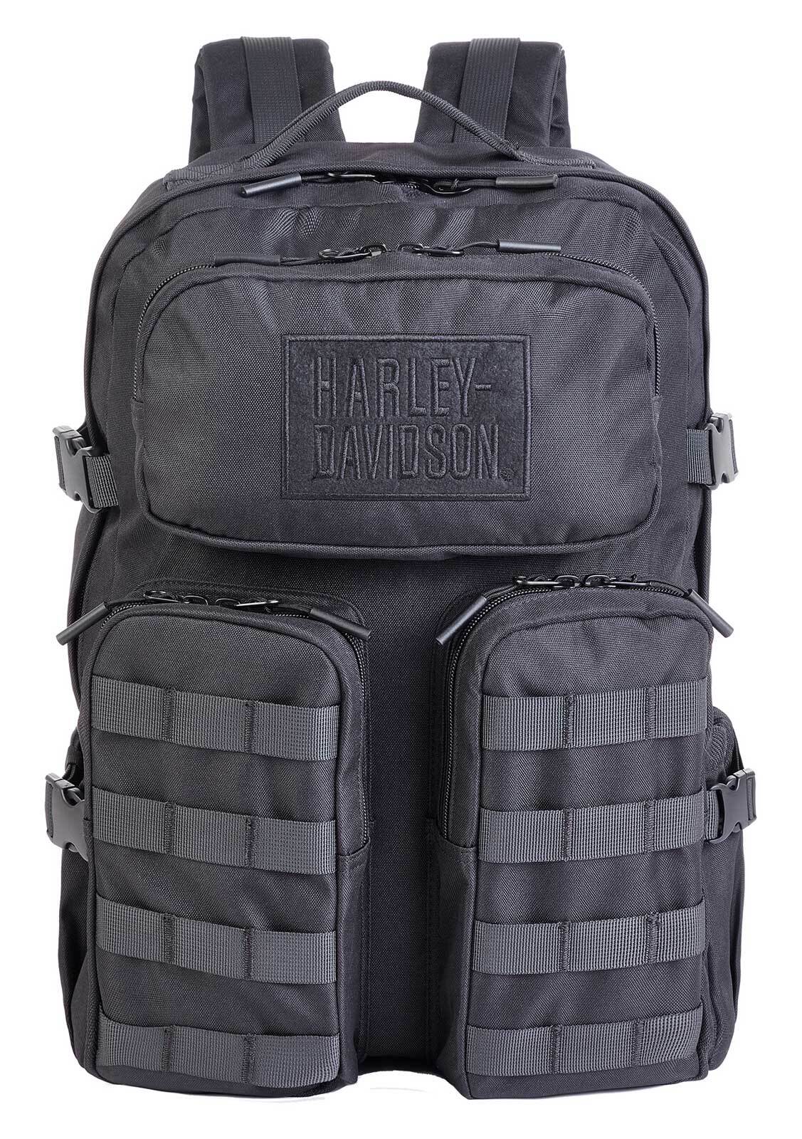 Harley-Davidson Rebel Embroidered Rugged High-Density Polyester Backpack – Black