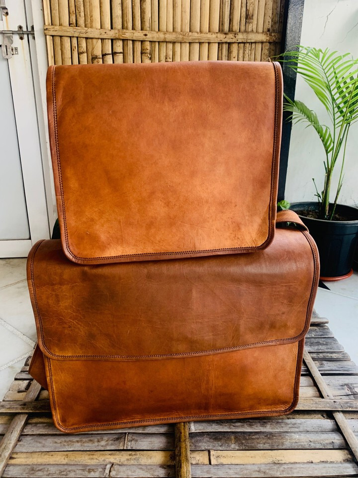 New Men’s Vintage Goat Leather Full Flap Messenger ipad Satchel Best Offer