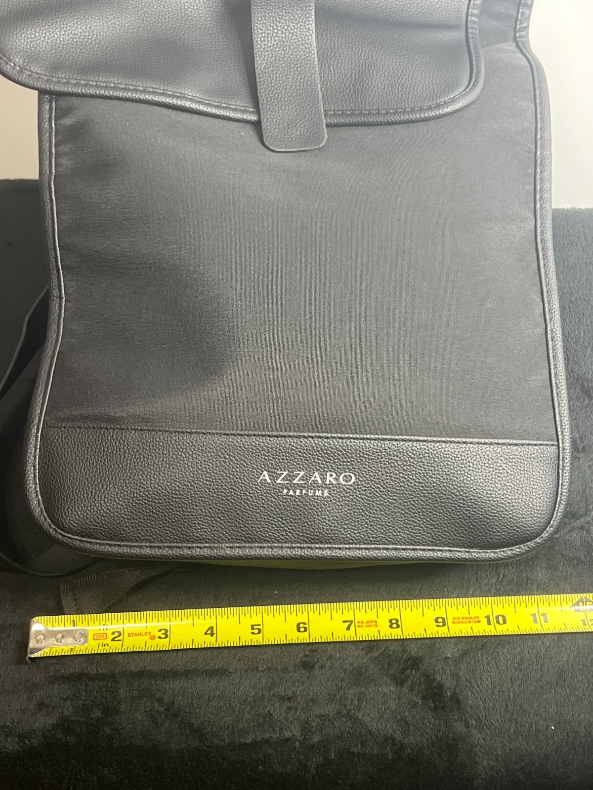 Azzaro Parfums Black Backpack Faux Leather Nylon Promo Travel Bag