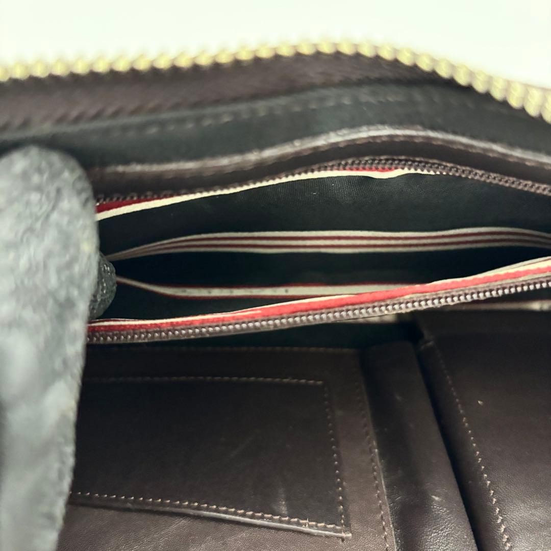 Authentic BALLY Leather Clutch Bag 16cm Brown Men’s Formal Accessory
